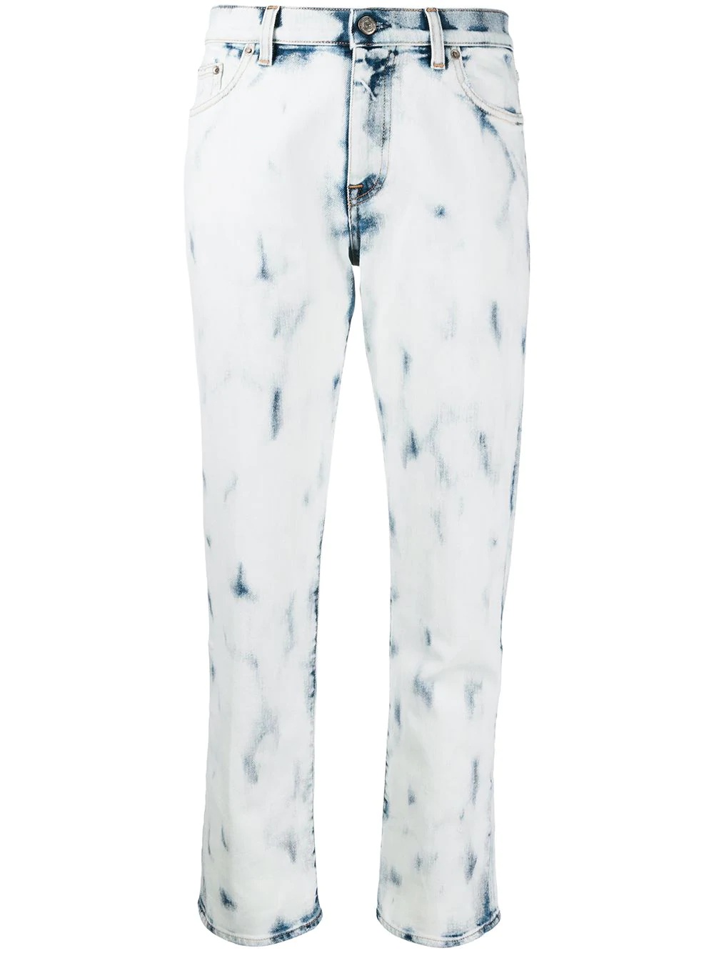 bleached straight leg jeans - 1