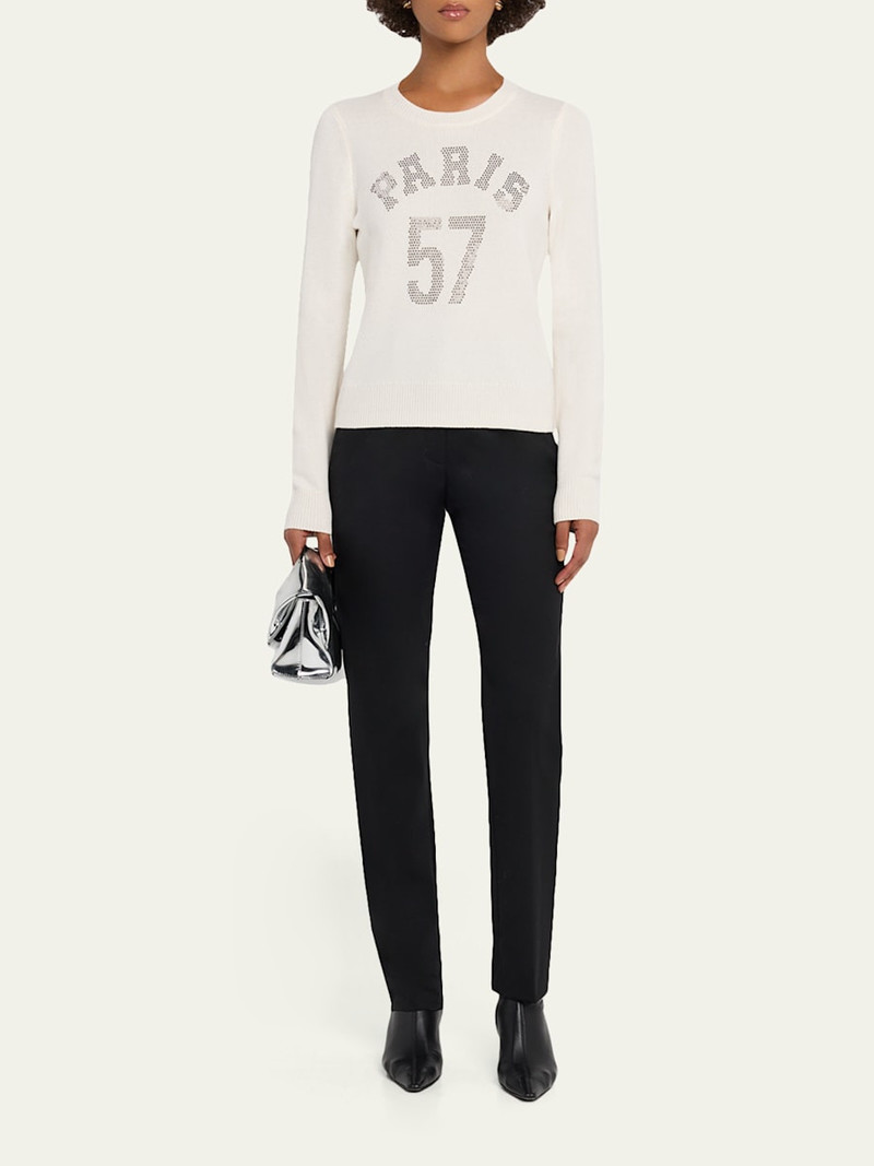 Cinq à Sept Paris 57 Embellished Wool-Blend Sweater outlook