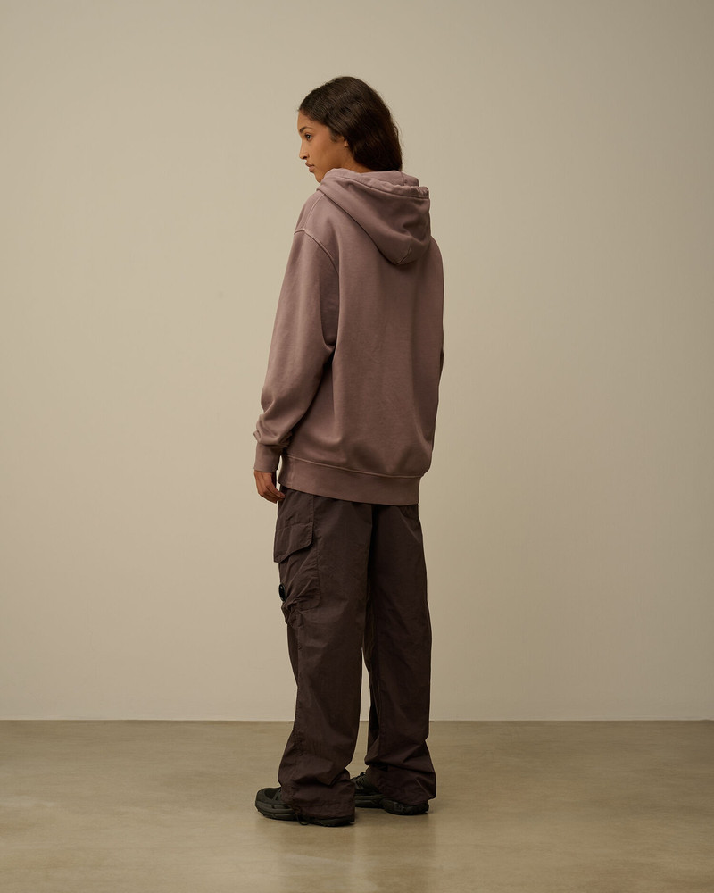 Brushed and Emerized Diagonal Fleece Logo Hooded Sweatshirt 6