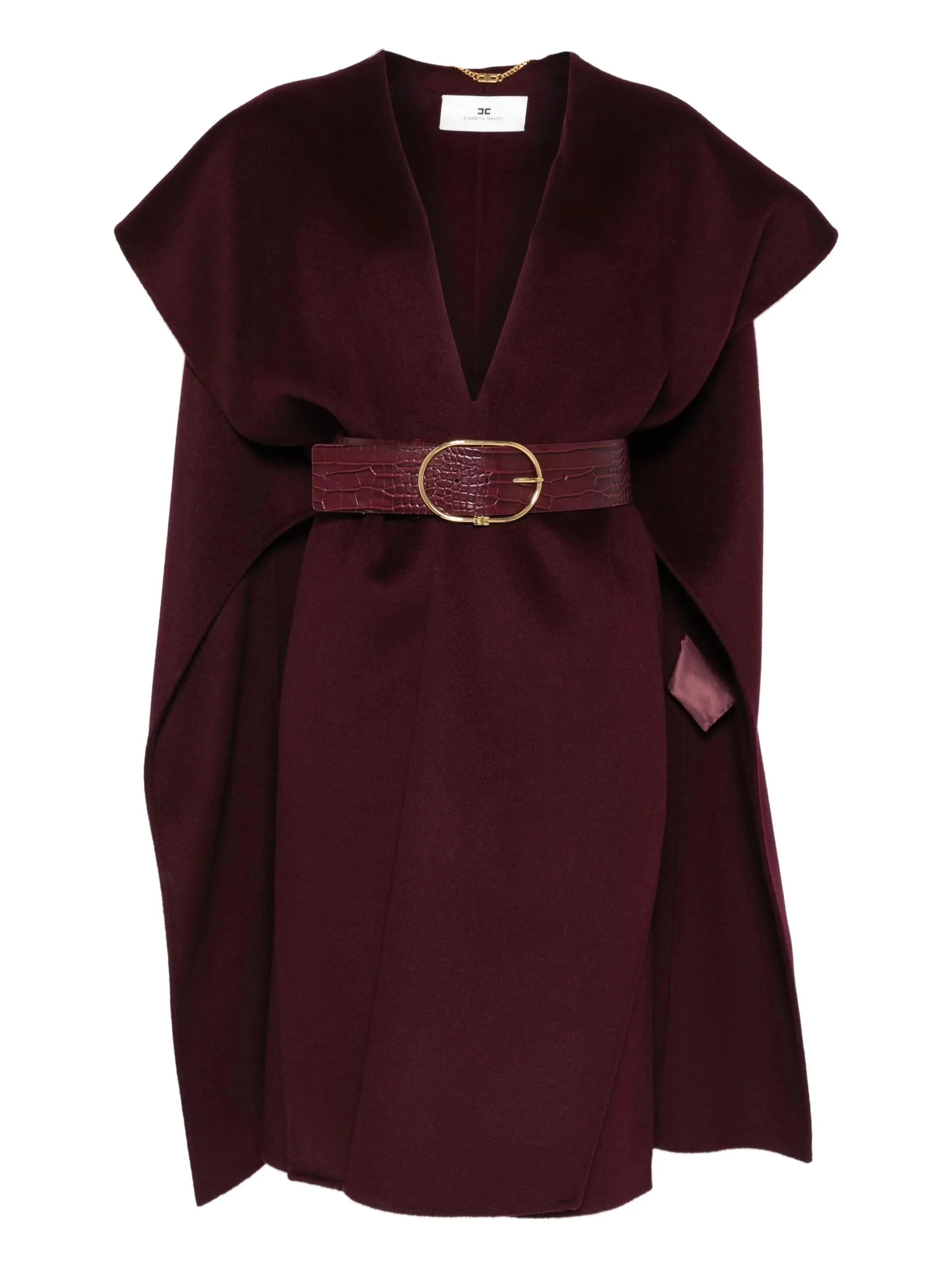 Elisabetta Franchi Belted Wool Cape - 1