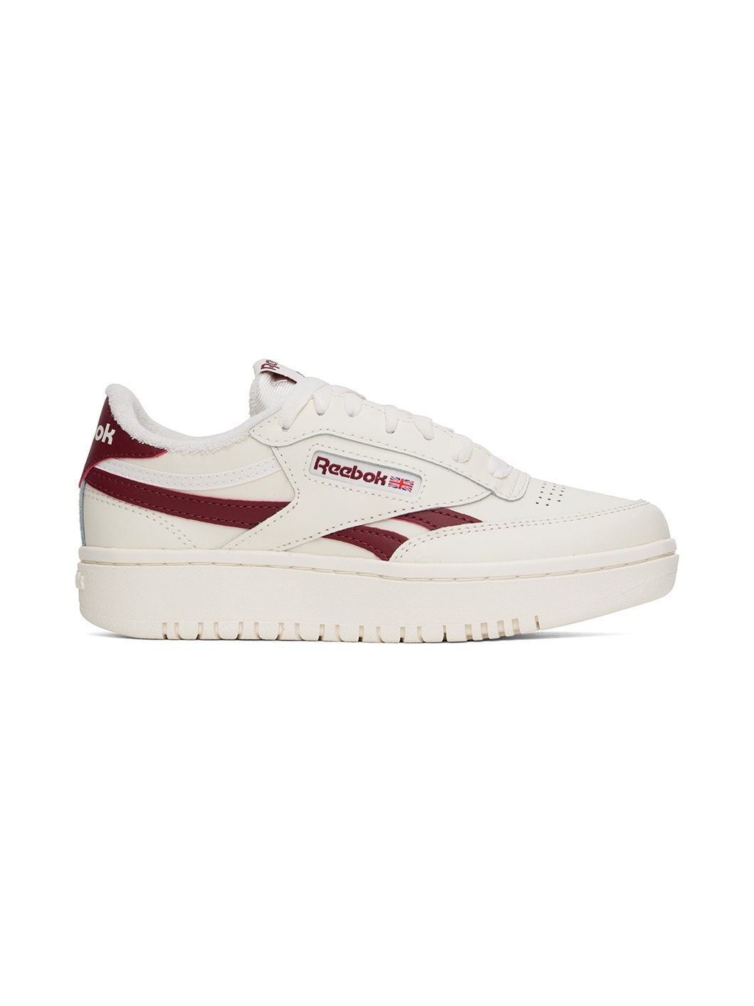 Off-White & Burgundy Club C Double Revenge Sneakers - 1