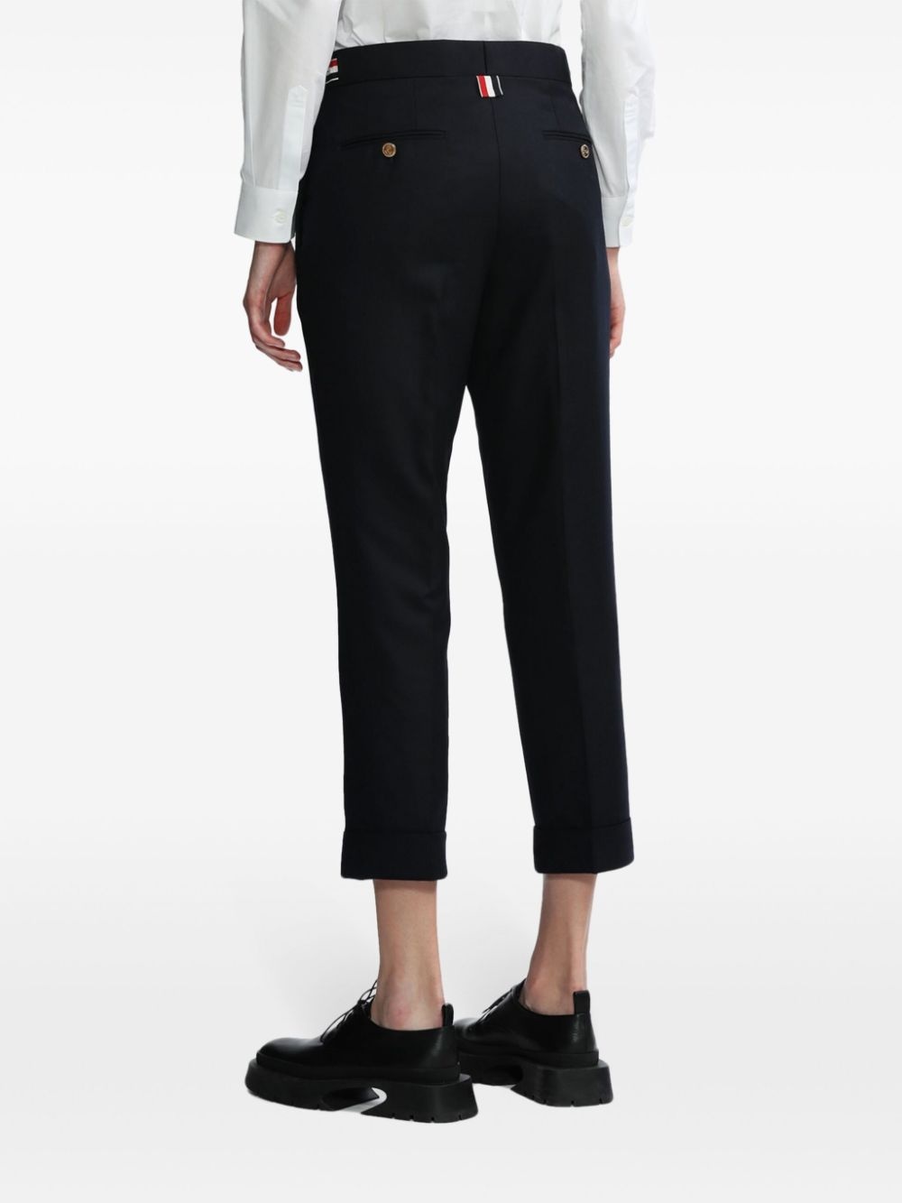 Super 120's wool twill slim-fit trousers - 4