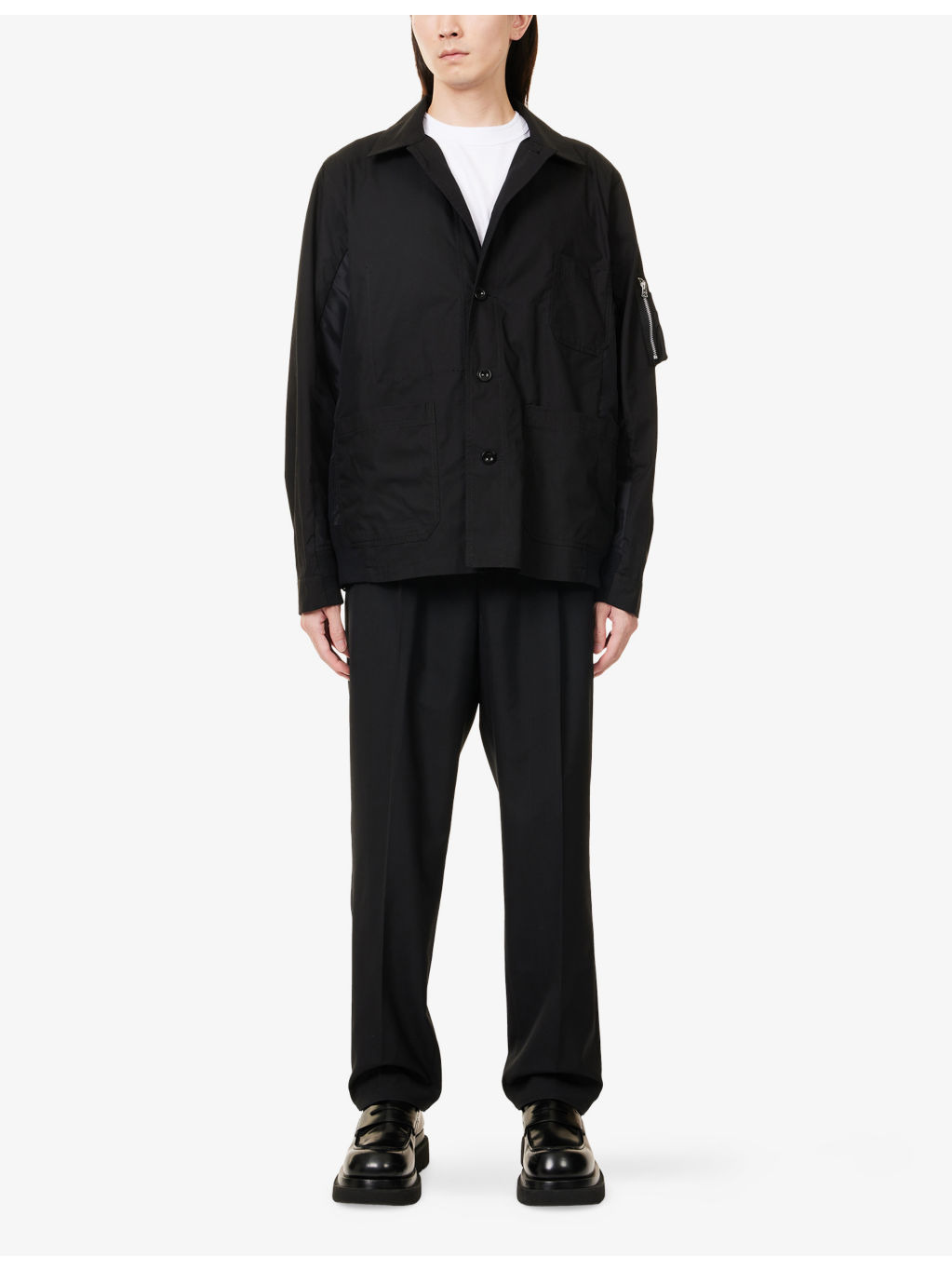Long-Sleeve Cotton Oxford Jacket - 2