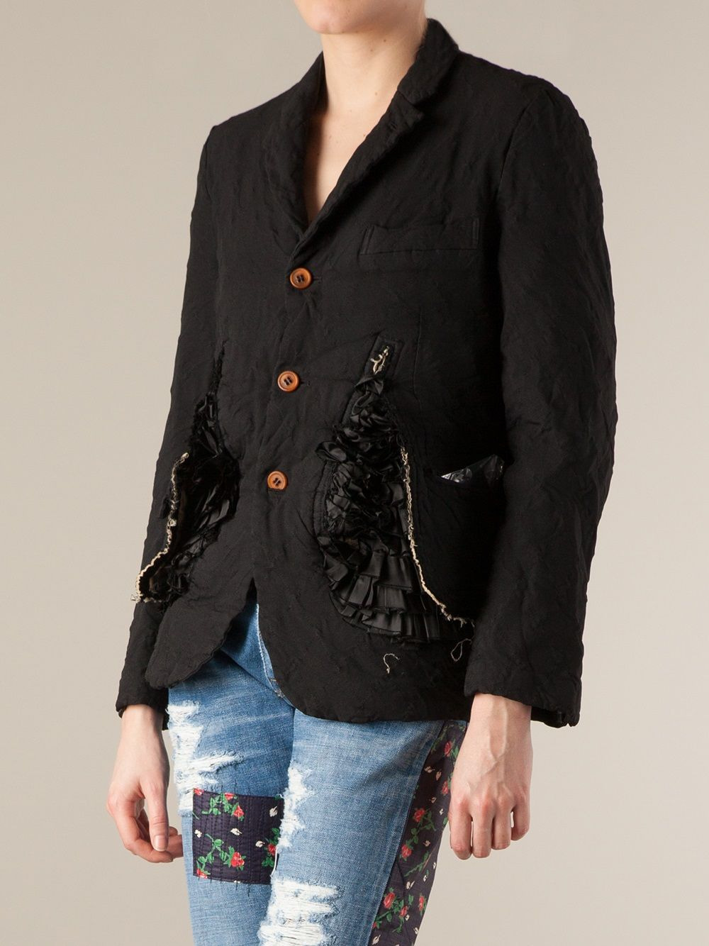 ruffle detailed jacket - 3