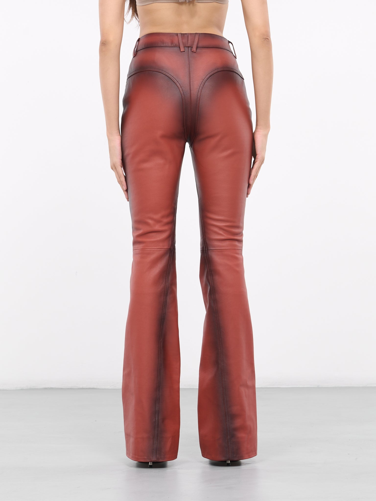 Leather Bootcut Trousers - 3