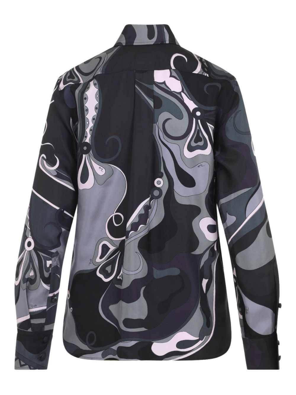 abstract-print silk shirt - 2