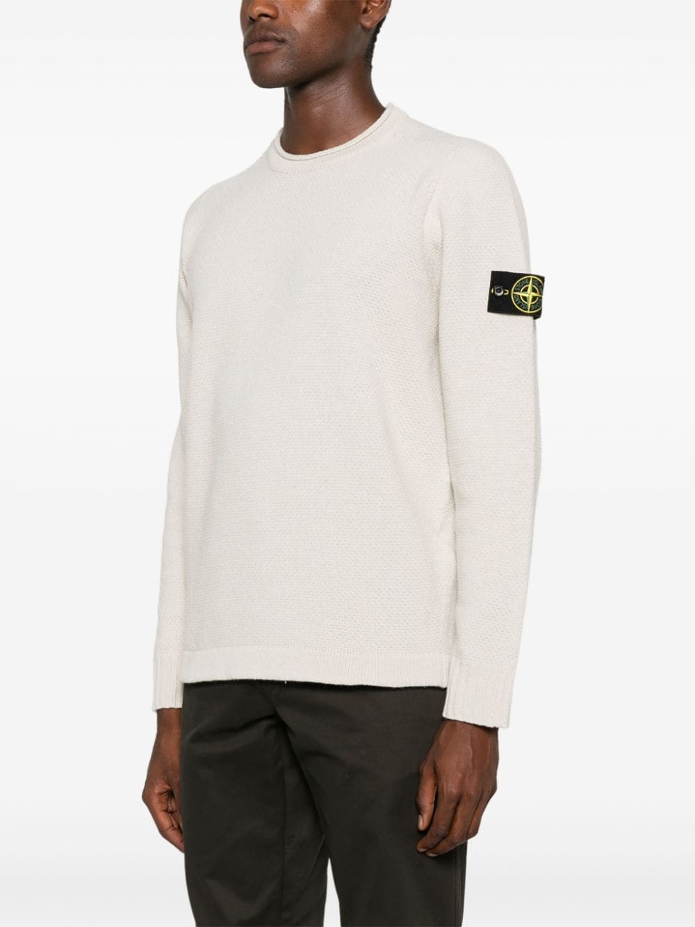 Compass-badge crew-neck jumper - 3