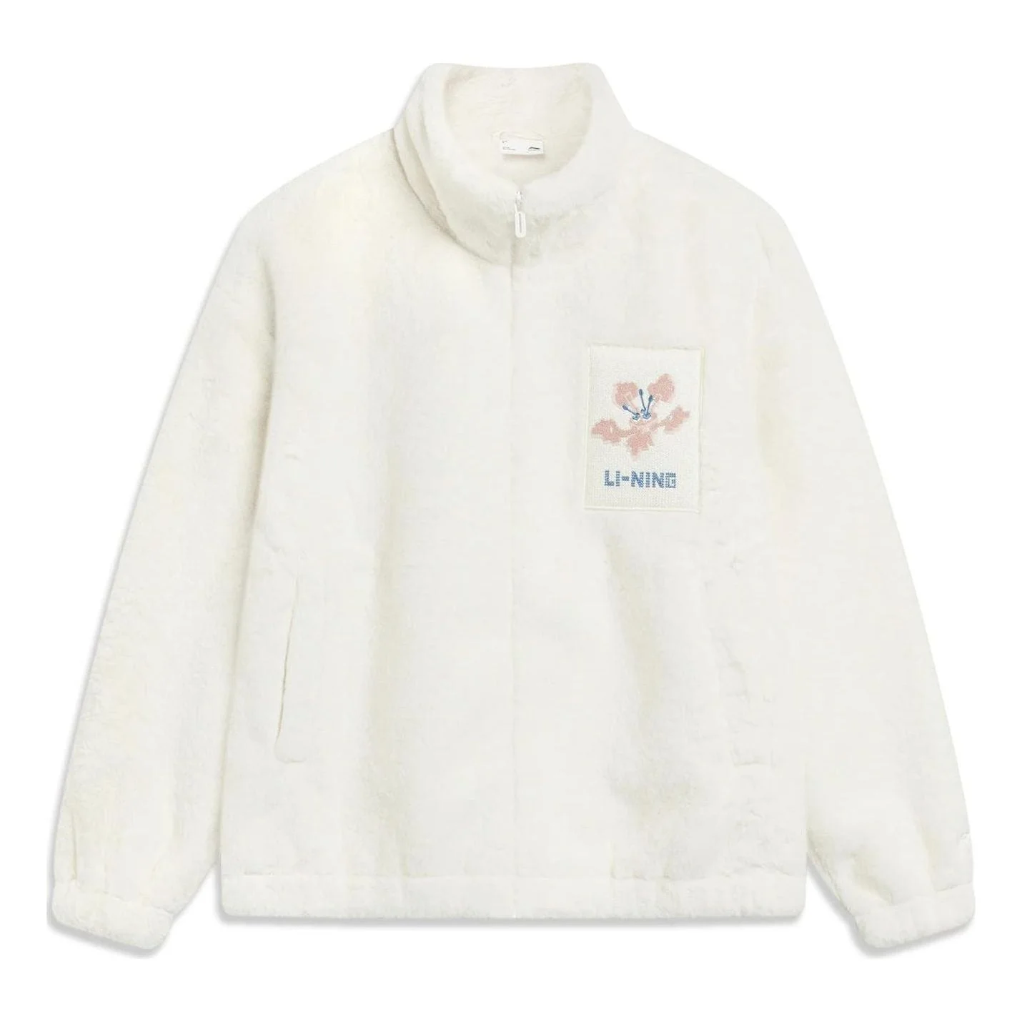 (WMNS) Li-Ning Floral 로고 가짜 가죽 재킷 '크림 화이트' AJDT544-3 - 1