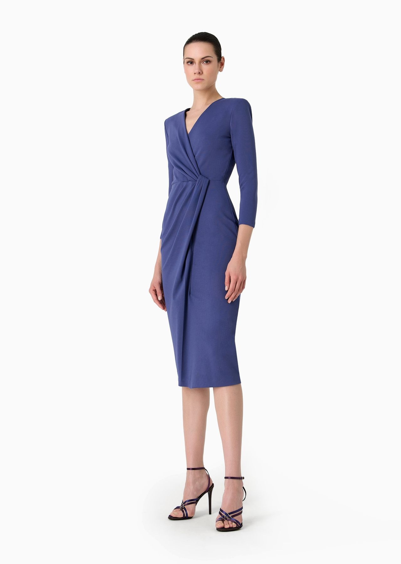 Viscose-blend Milano-stitch midi dress - 2