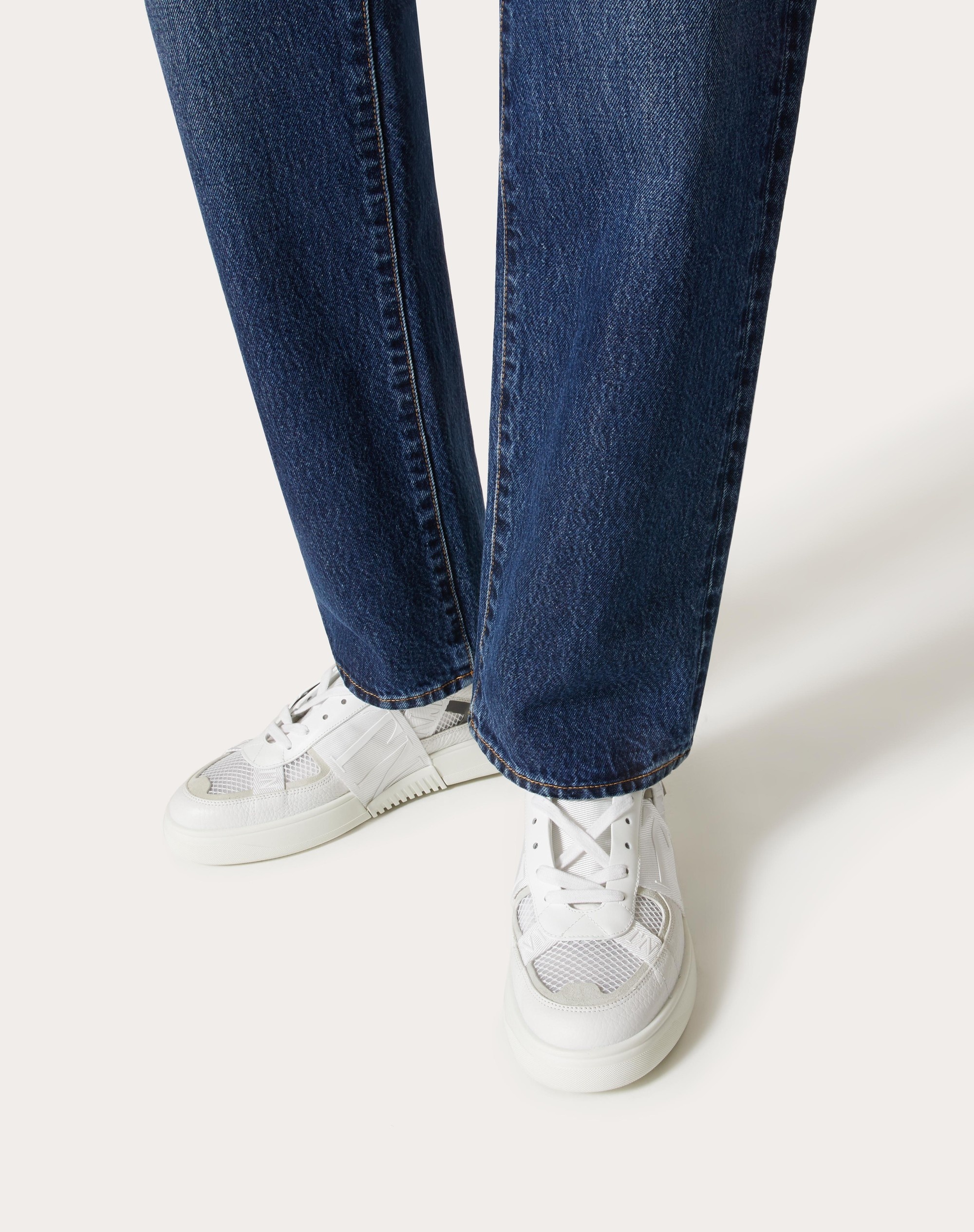 VL7N LOW-TOP SNEAKERS IN CALFSKIN AND MESH FABRIC WITH BANDS - 6