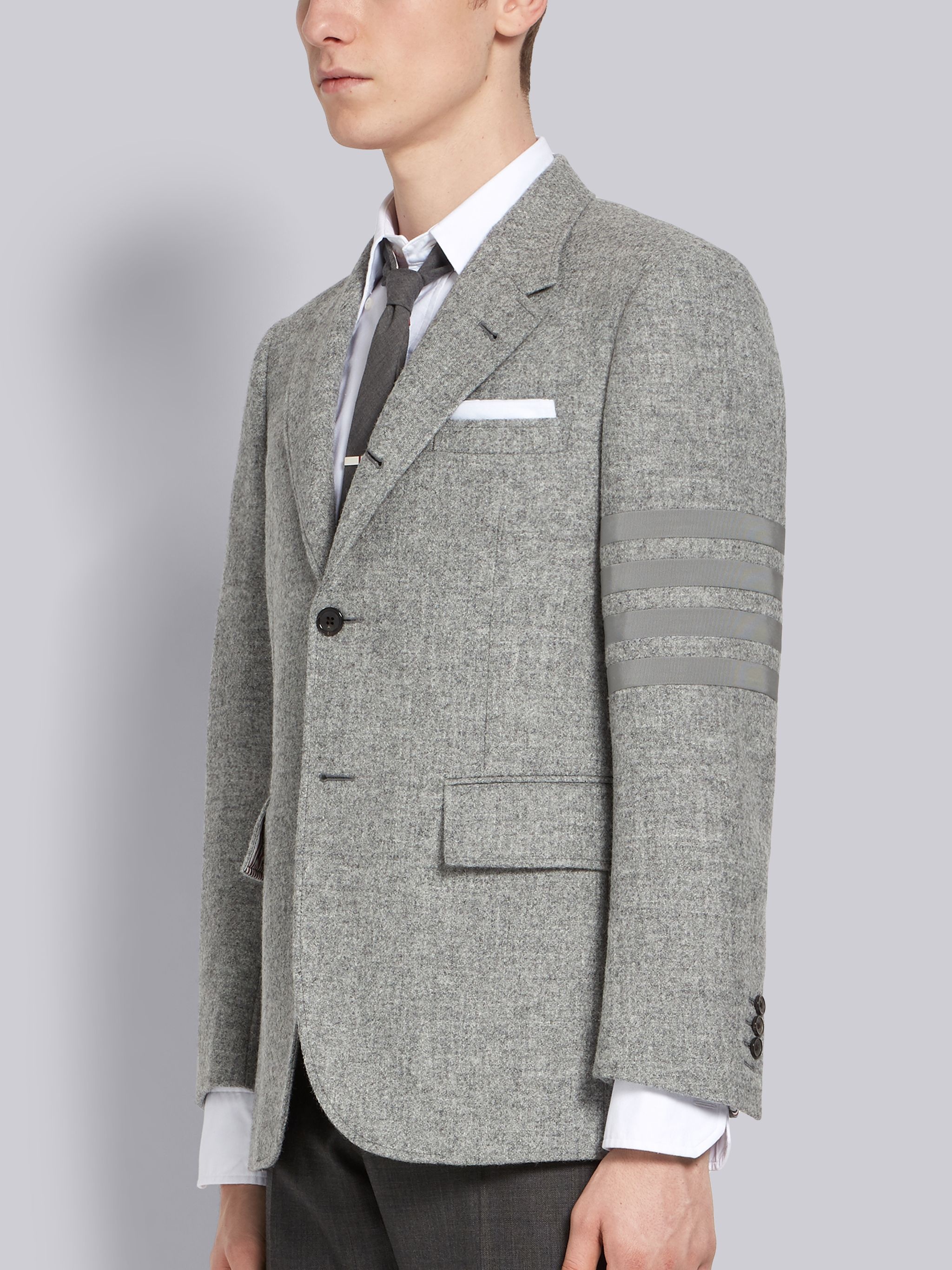 4-bar Wide Lapel Shetland Sport Coat - 2