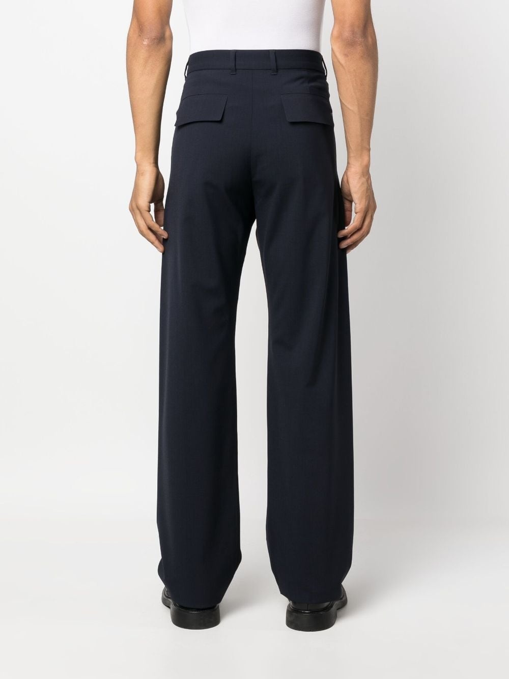 straight-leg wool-blend trousers - 4