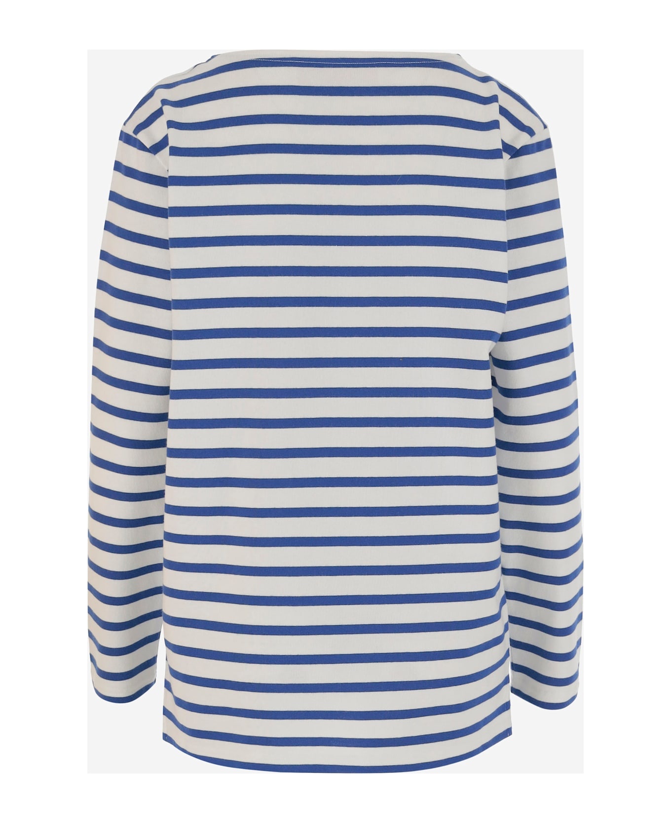 Long Sleeve Cotton T-shirt With Striped Pattern - 2
