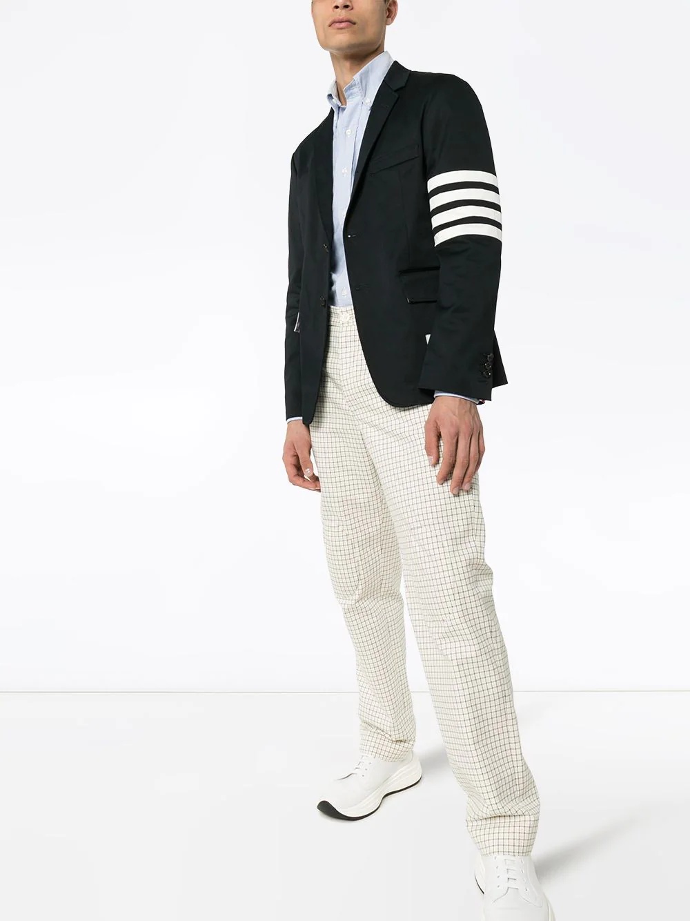 unconstructed 4-Bar single-breasted blazer - 2