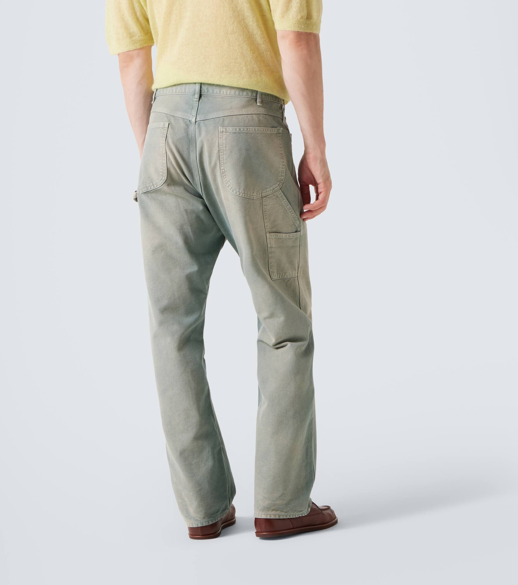 Mid-rise cotton straight pants - 4