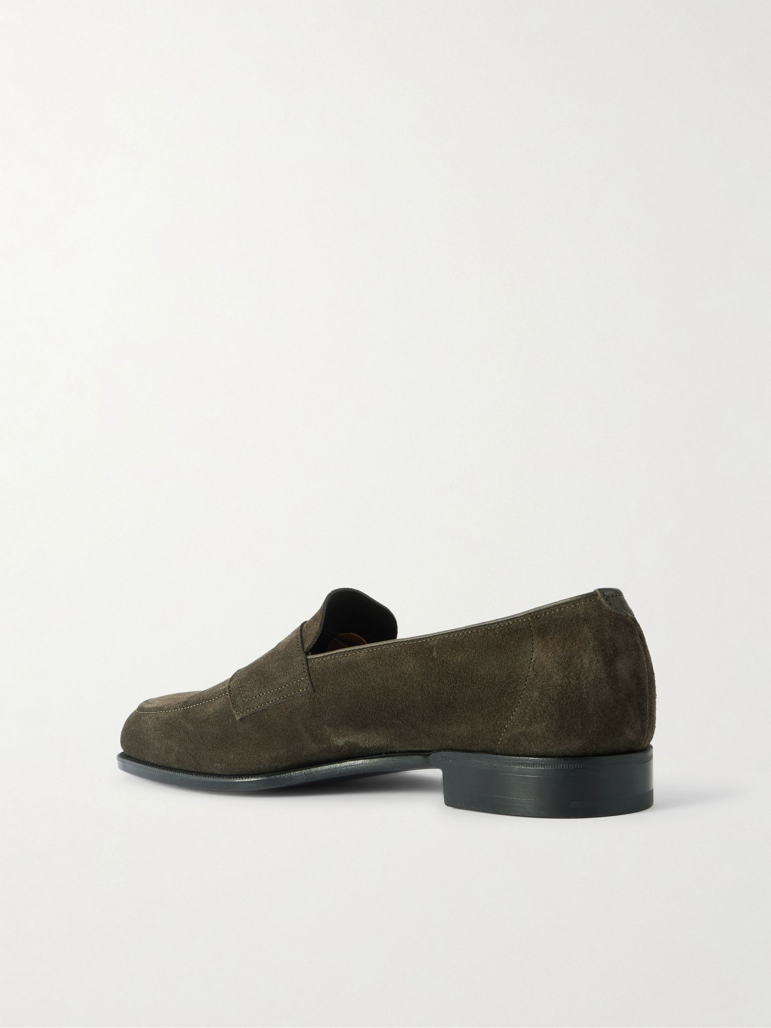 Piccadilly Suede Penny Loafers Green - 4