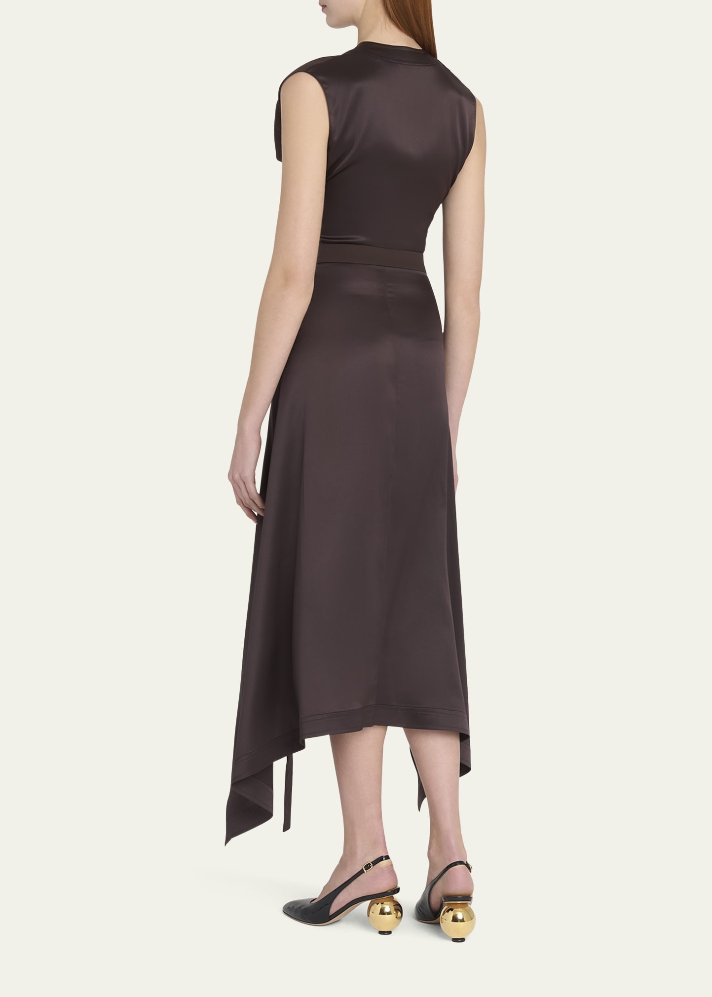 Handkerchief Hem Stretch Cady Dress - 3