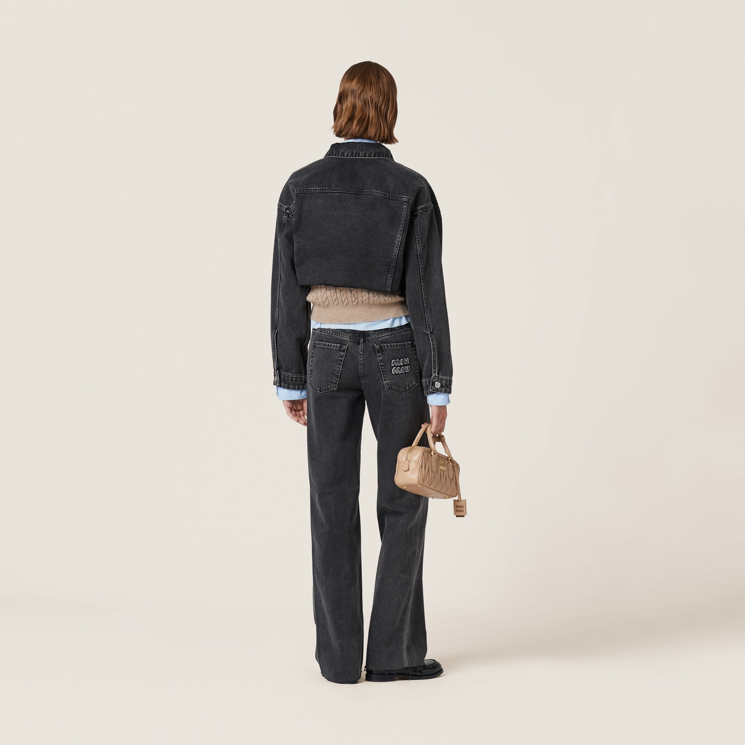 Black denim blouson jacket - 3