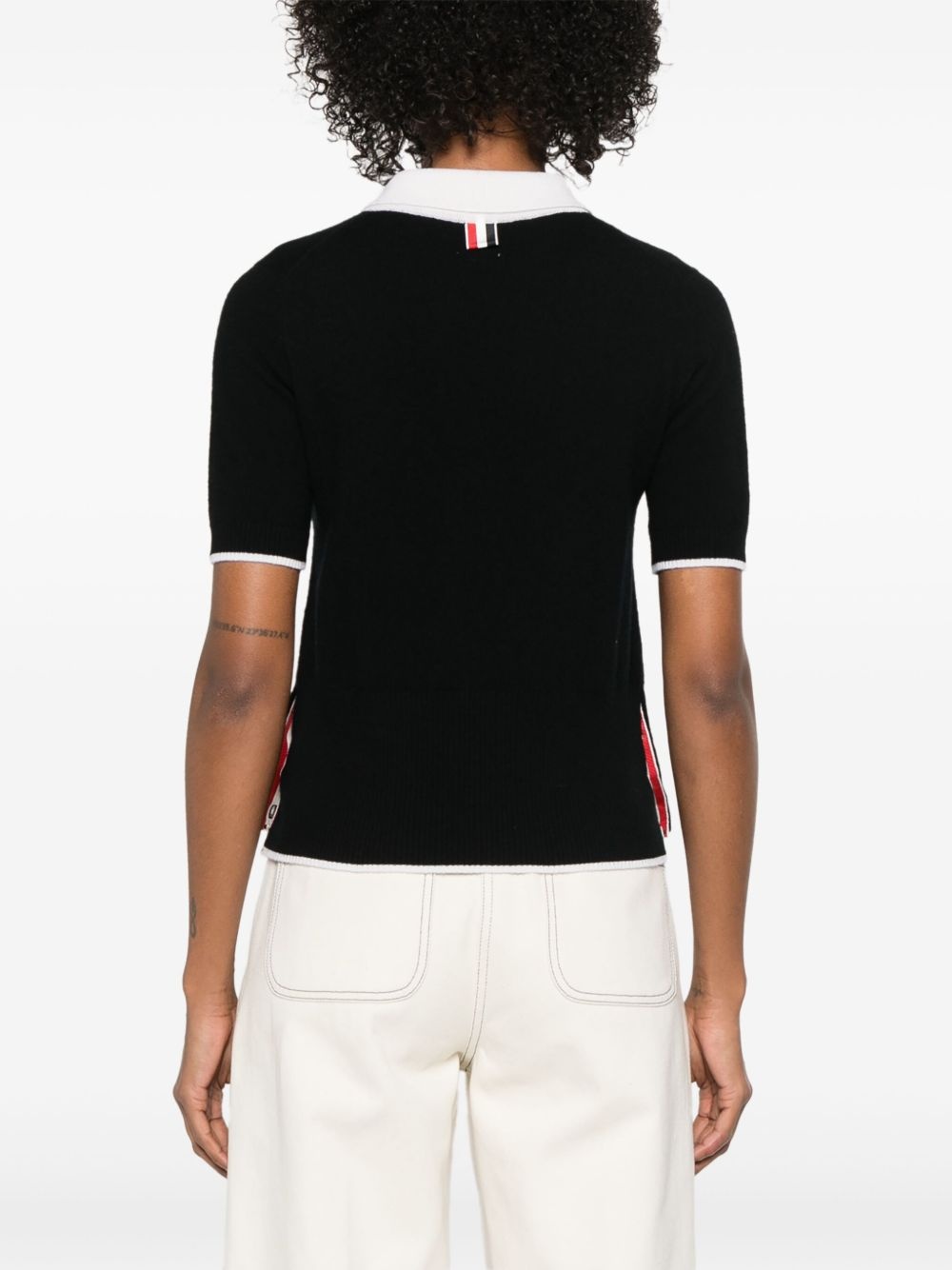 keyhole cashmere polo shirt - 4