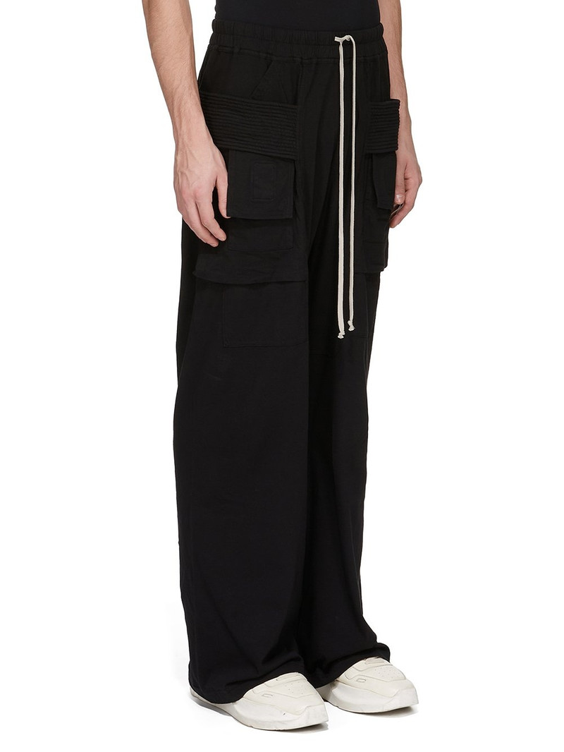 Rick Owens DRKSHDW Creatch Wide-Leg Cotton-Blend Canvas Drawstring Cargo Trousers outlook