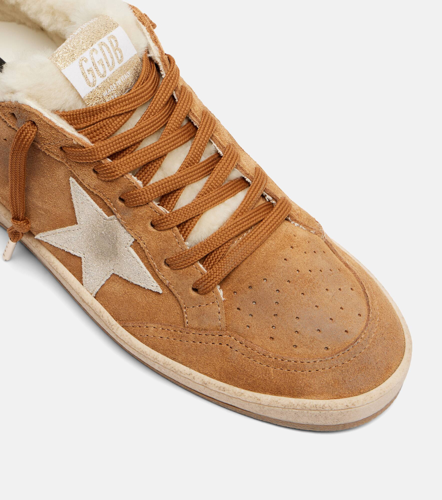 Ball Star shearling-trimmed suede sneakers - 5