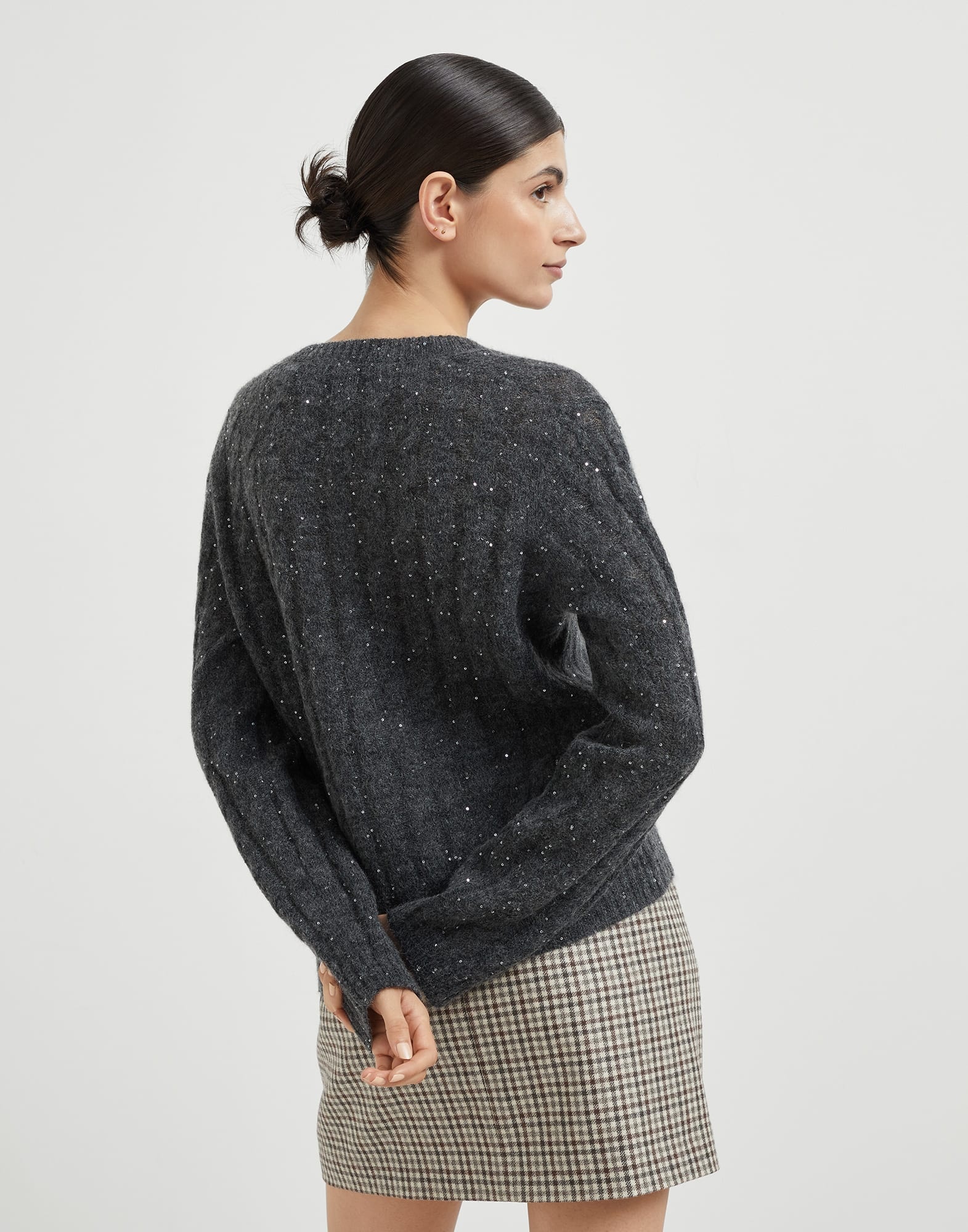 Mohair, cotton and wool dazzling cable sweater - 2