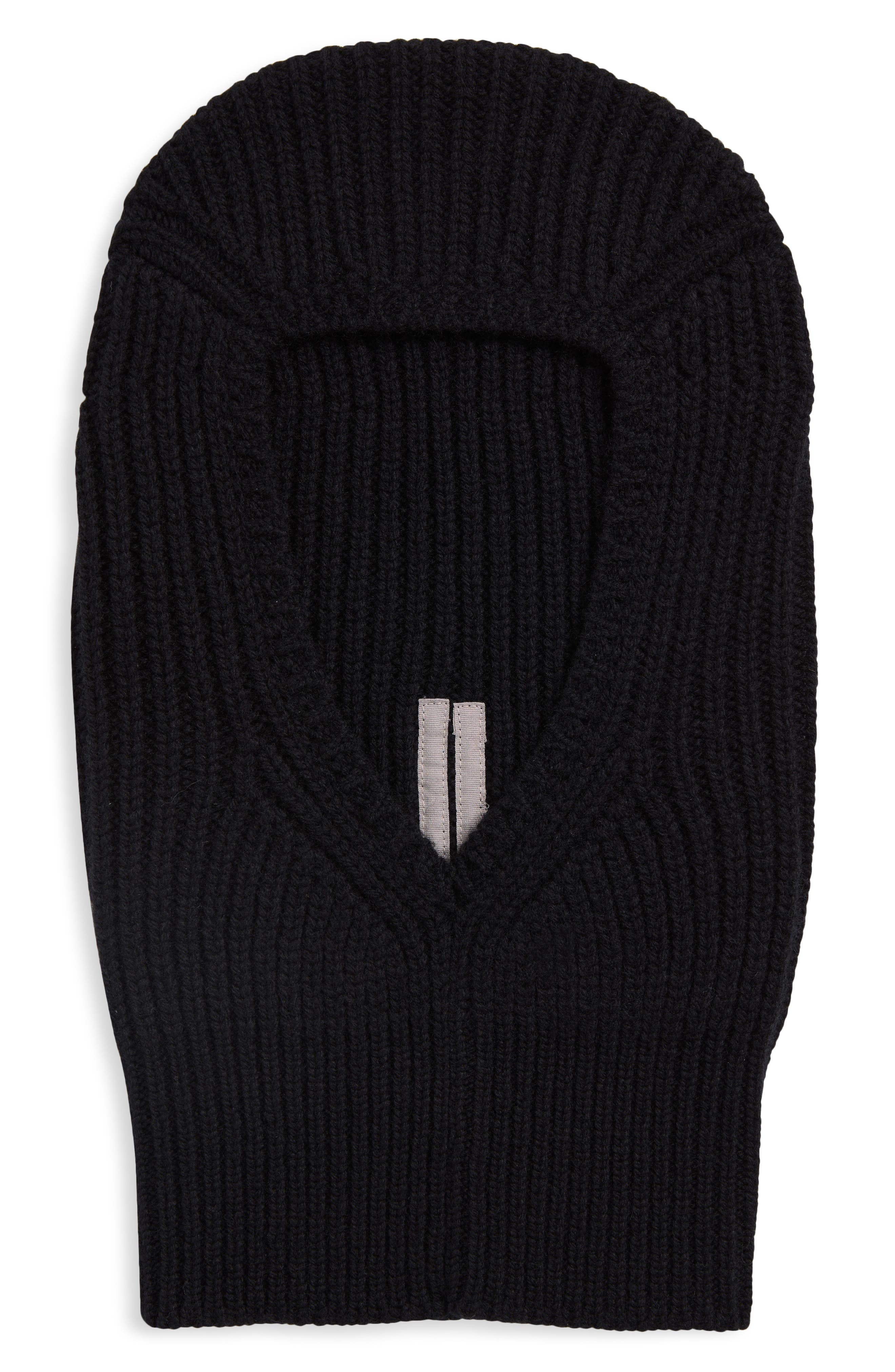 Rick Owens Sphinx Skull Rib Virgin Wool Balaclava in Black at Nordstrom - 1