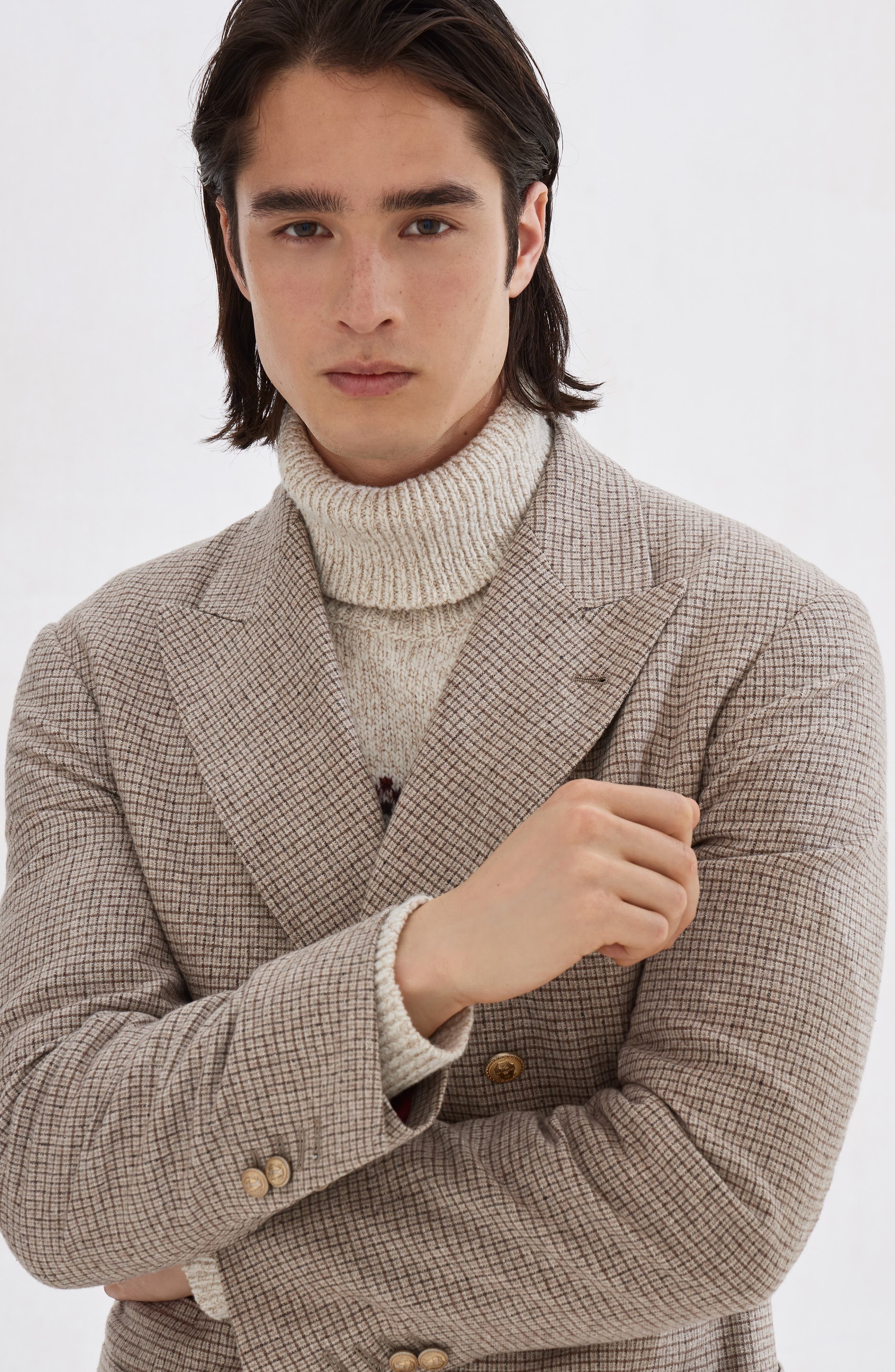 Brunello Cucinelli Flannel blazer in Bark at Nordstrom - 4