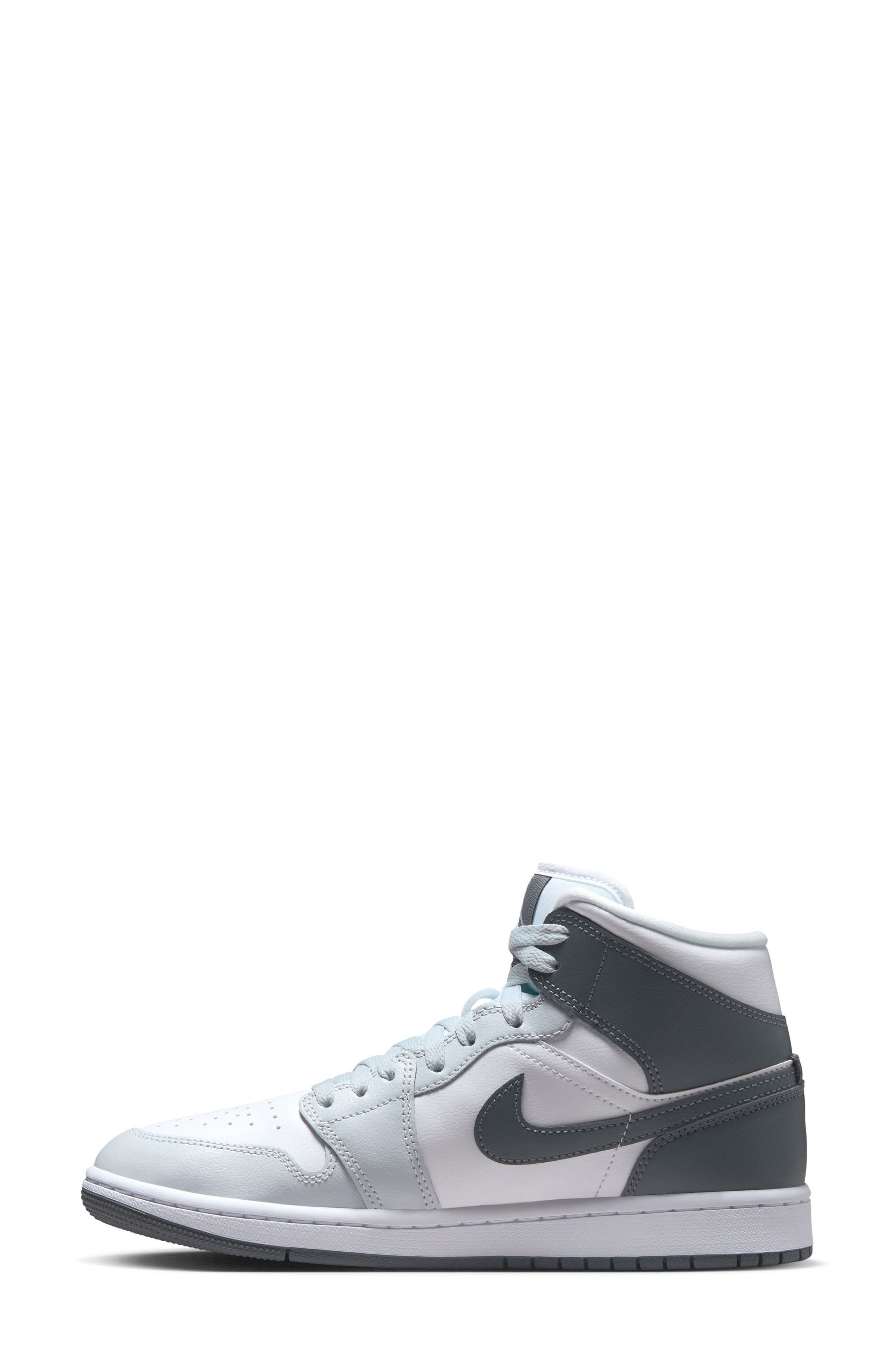 Air Jordan 1 Mid Sneaker in White/Smoke Grey/Platinum at Nordstrom - 6