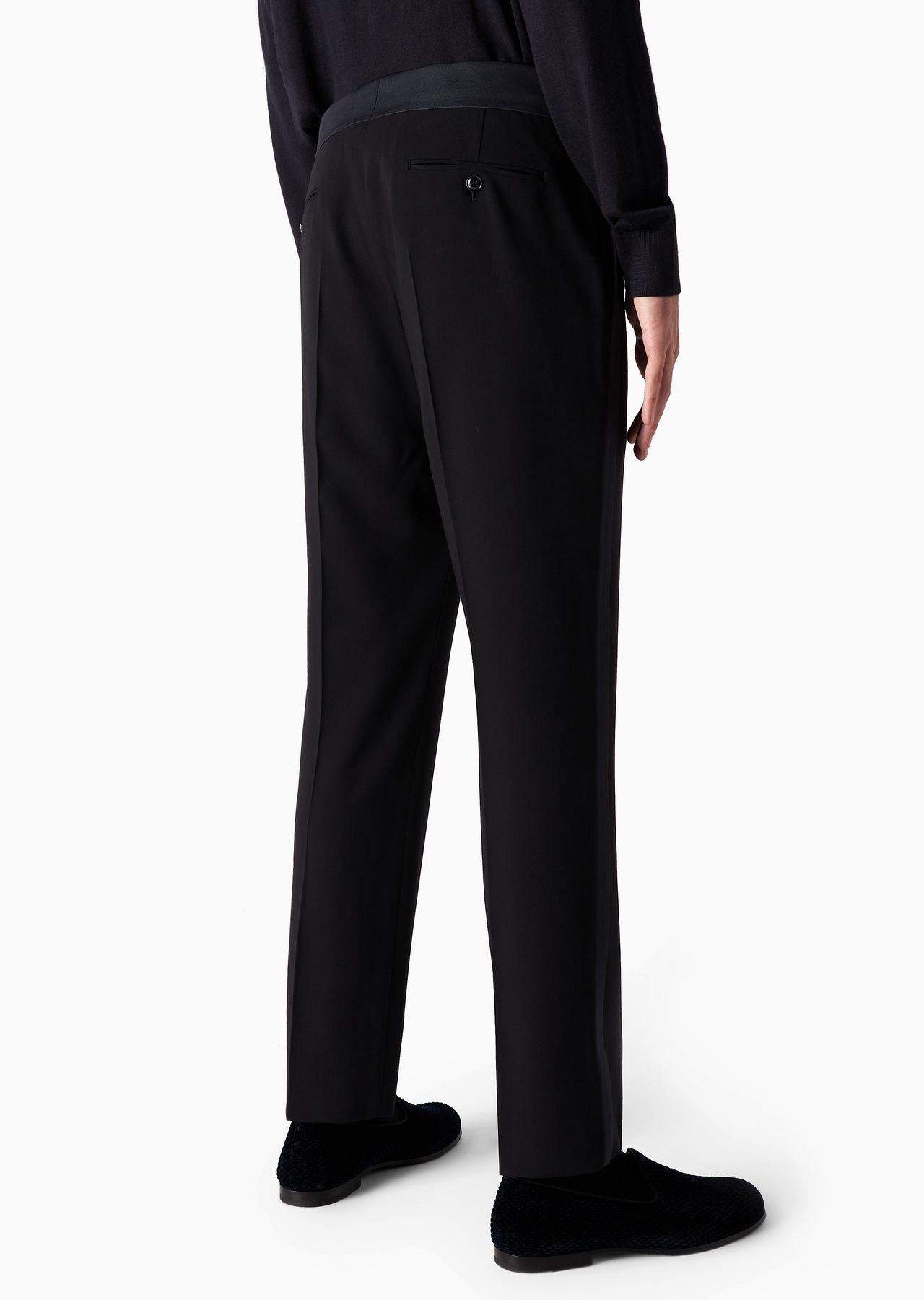 Giorgio’s wool crepe and grosgrain trousers - 3