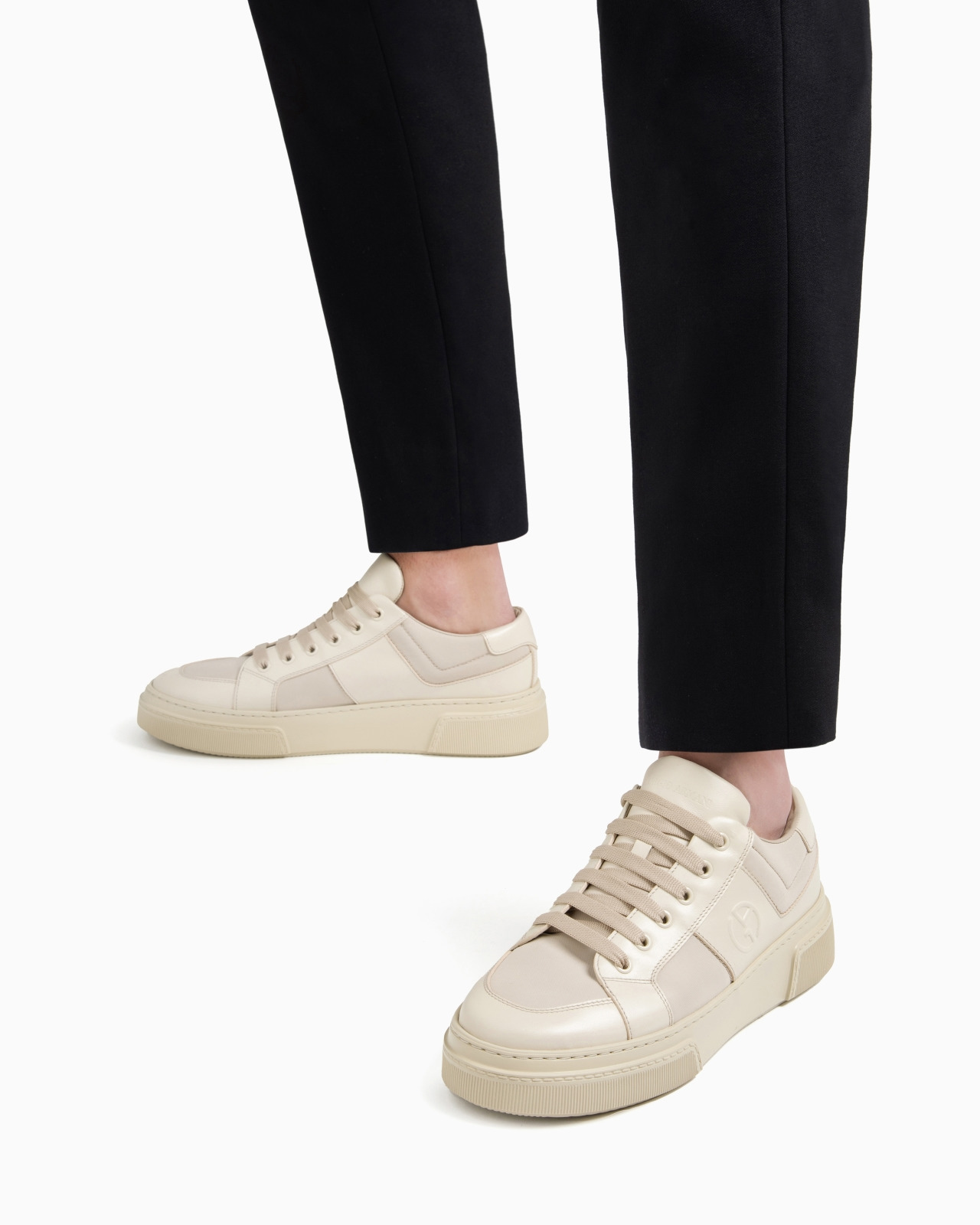 LEATHER AND FABRIC SNEAKERS - 7