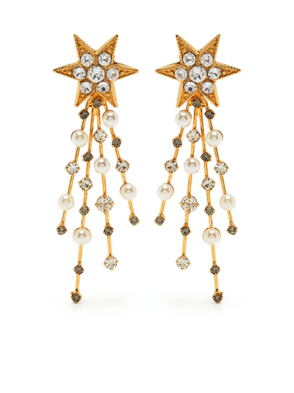 crystal-embellished drop earrings - 1