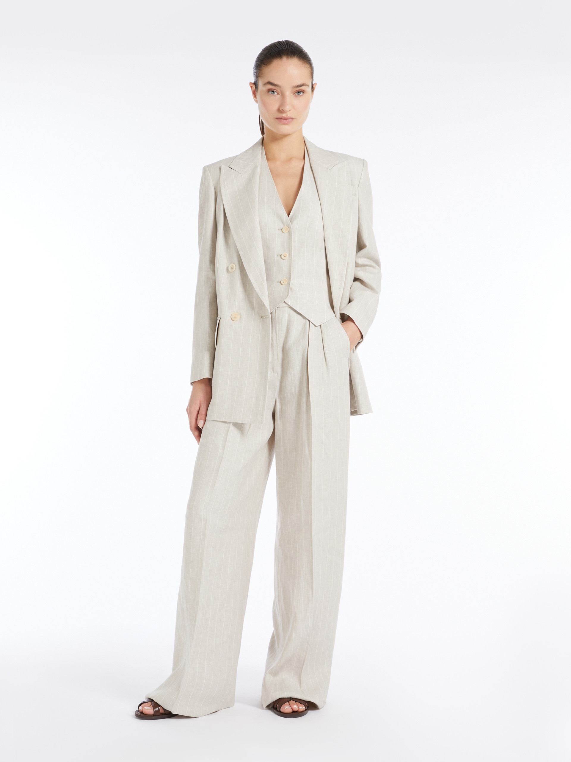 SAURO Linen Batavia waistcoat - 2