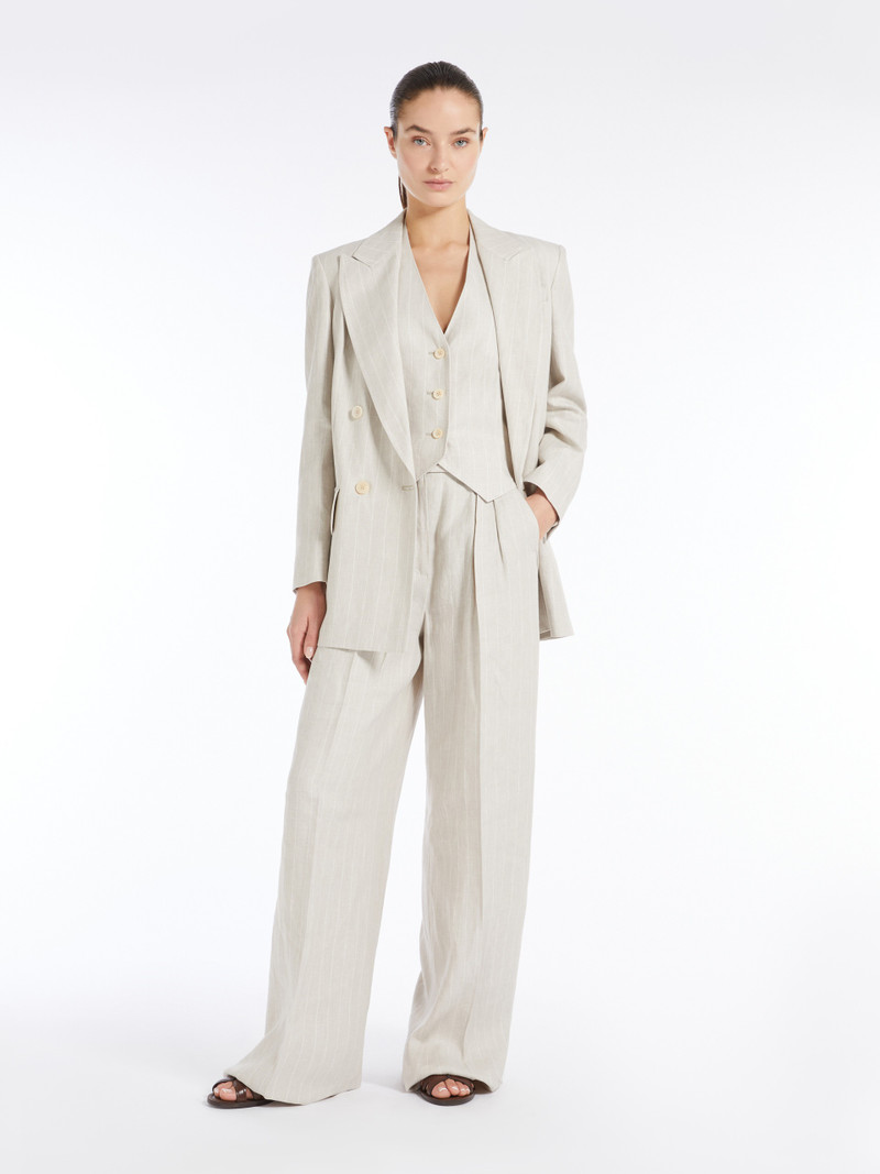 Max Mara SAURO Linen Batavia waistcoat outlook
