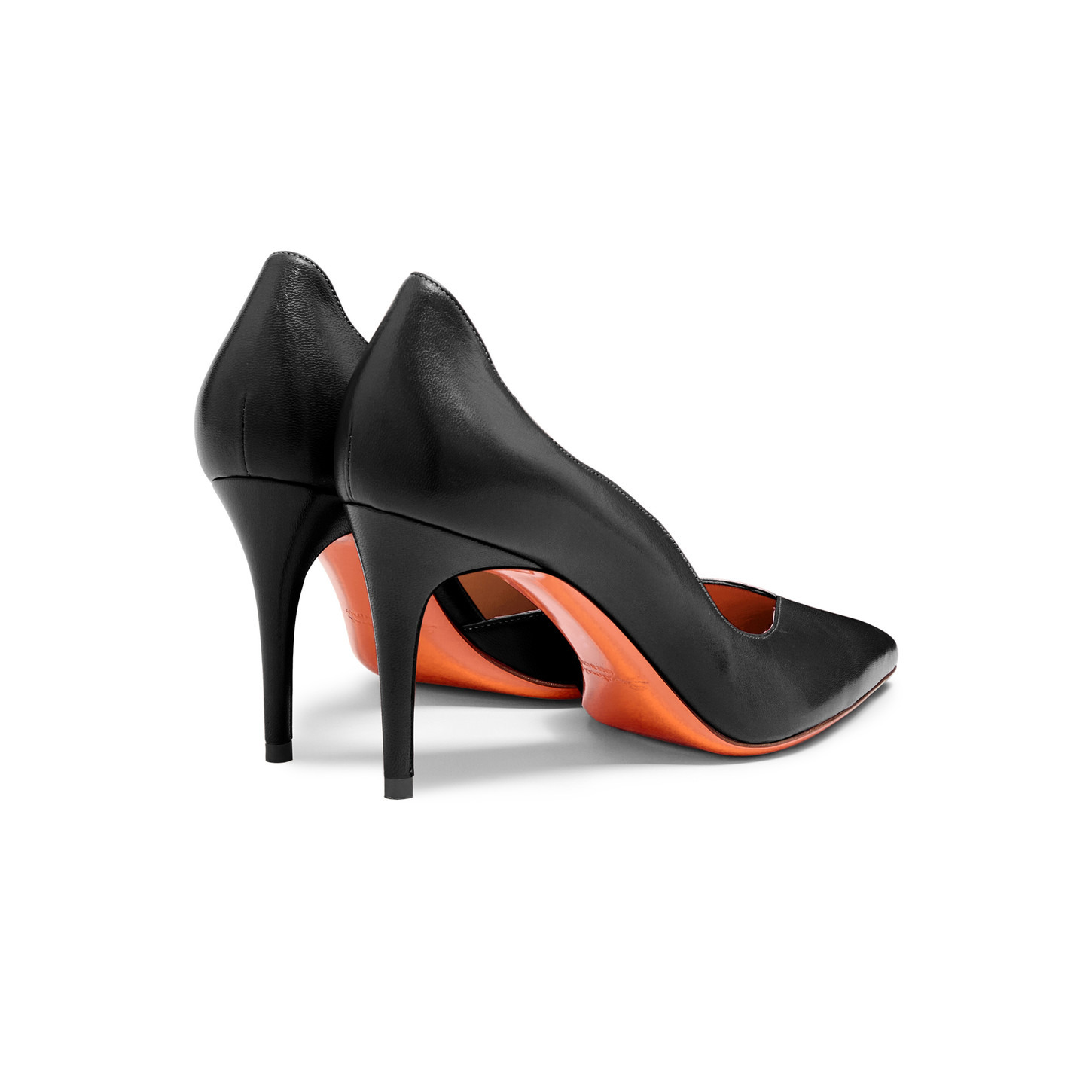 Women's black leather high-heel pump - 4