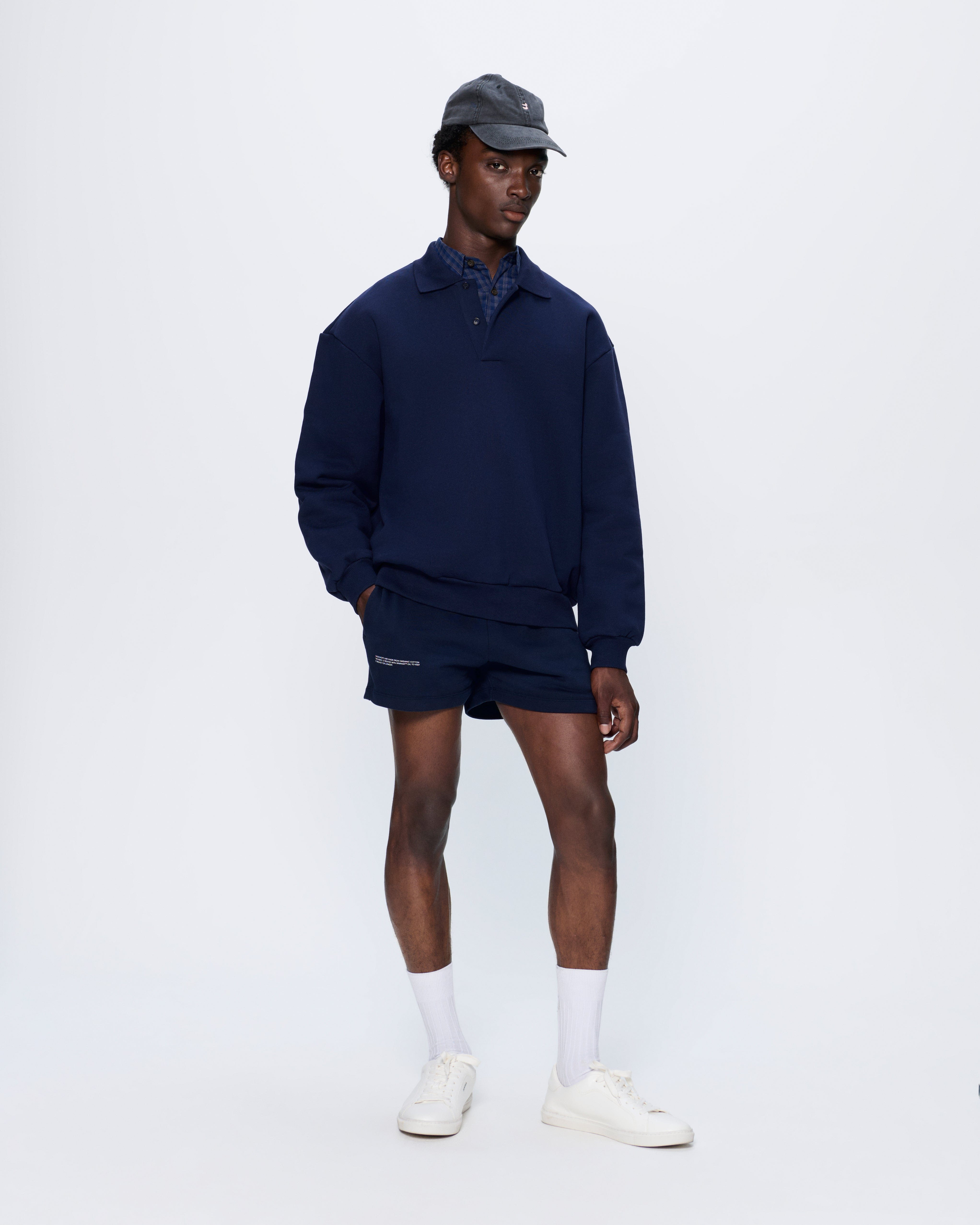 Mens DNA Heavyweight Polo Sweatshirt - Navy - 2