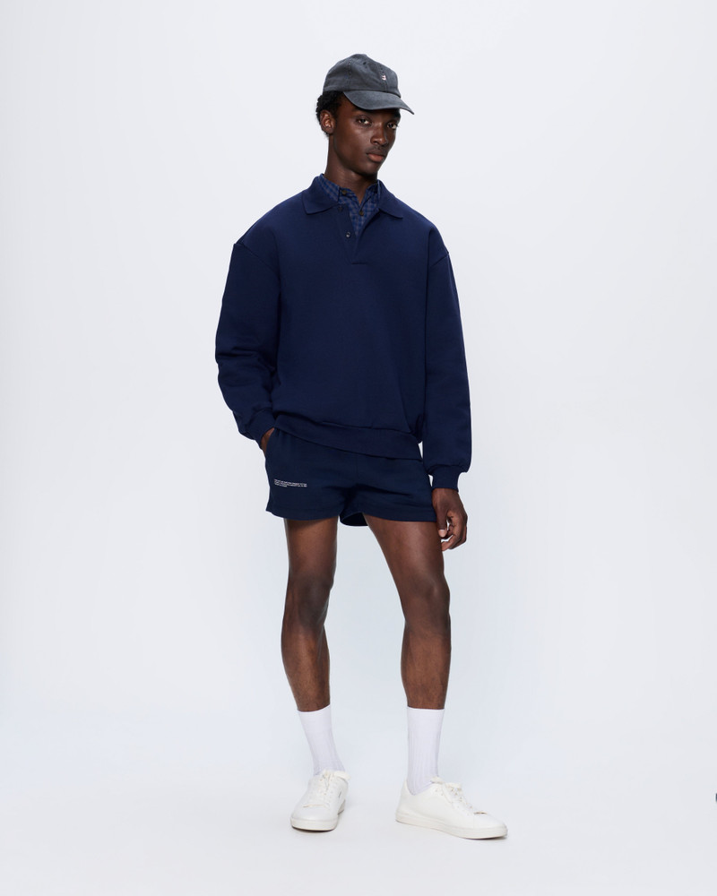 PANGAIA Mens DNA Heavyweight Polo Sweatshirt - Navy outlook