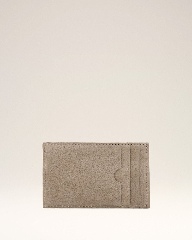 AMI Paris GREY COW LEATHER CARROUSEL ZIPPED CARD HOLDER outlook