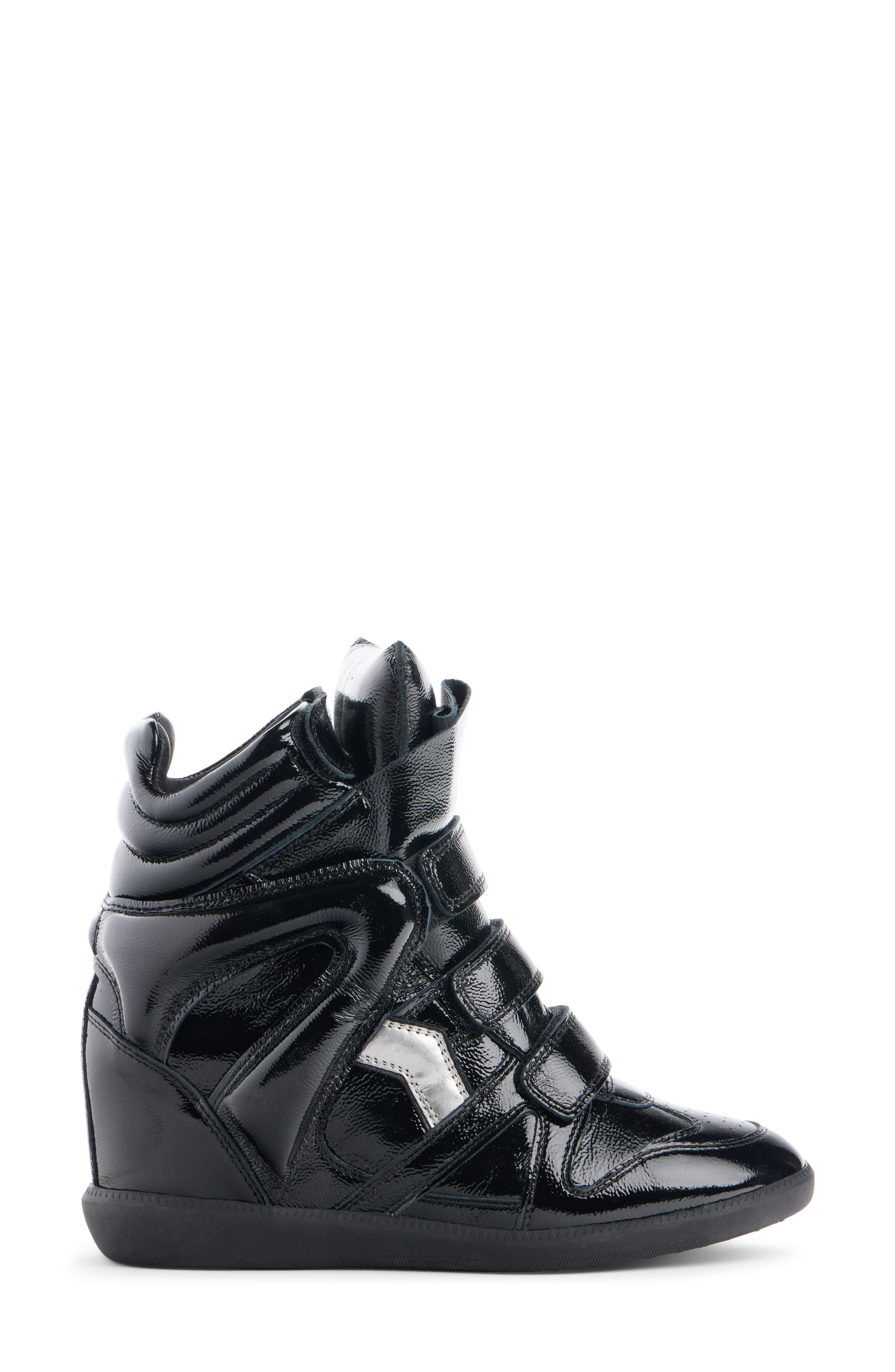 Isabel Marant Bekett Festive Hidden Wedge High Top Sneaker in Black/Silver at Nordstrom - 3