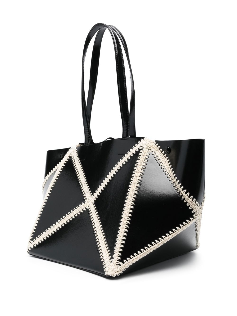 whipstitch-trim detail tote bag - 3