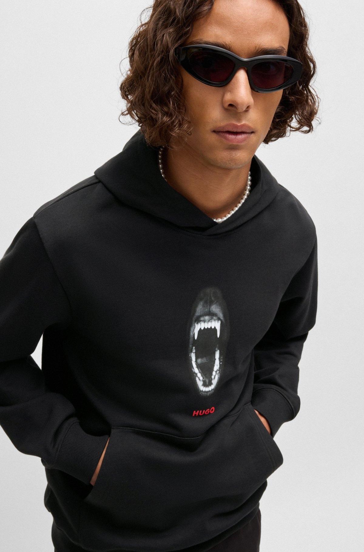 COTTON-TERRY REGULAR-FIT HOODIE WITH ANIMAL GRAPHICS - 3