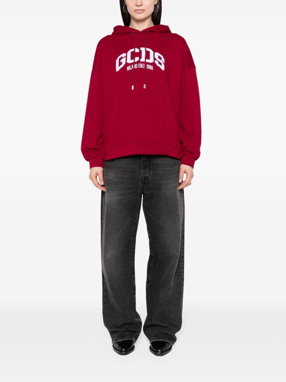 logo-embroidered hoodie - 2