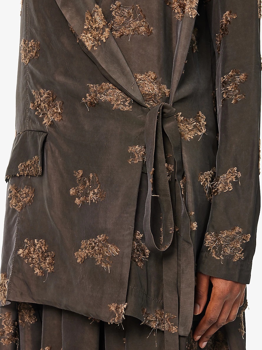Khloe distressed-pattern woven jacket - 5