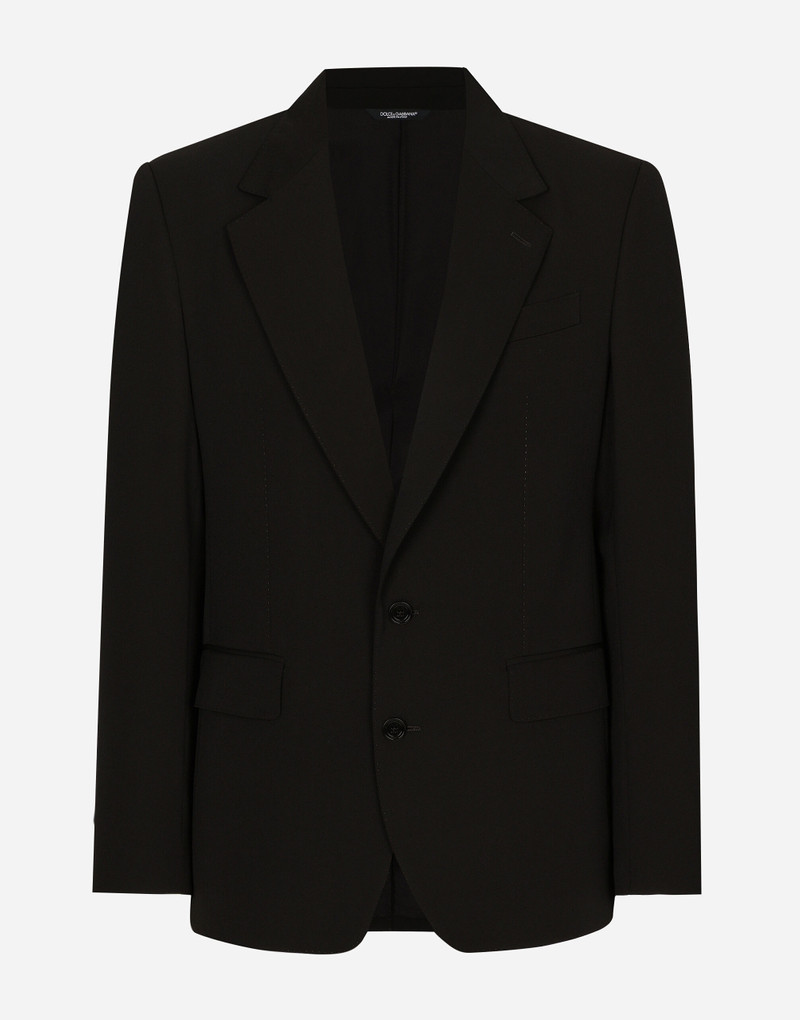 Wool twill double-breasted jacket 1