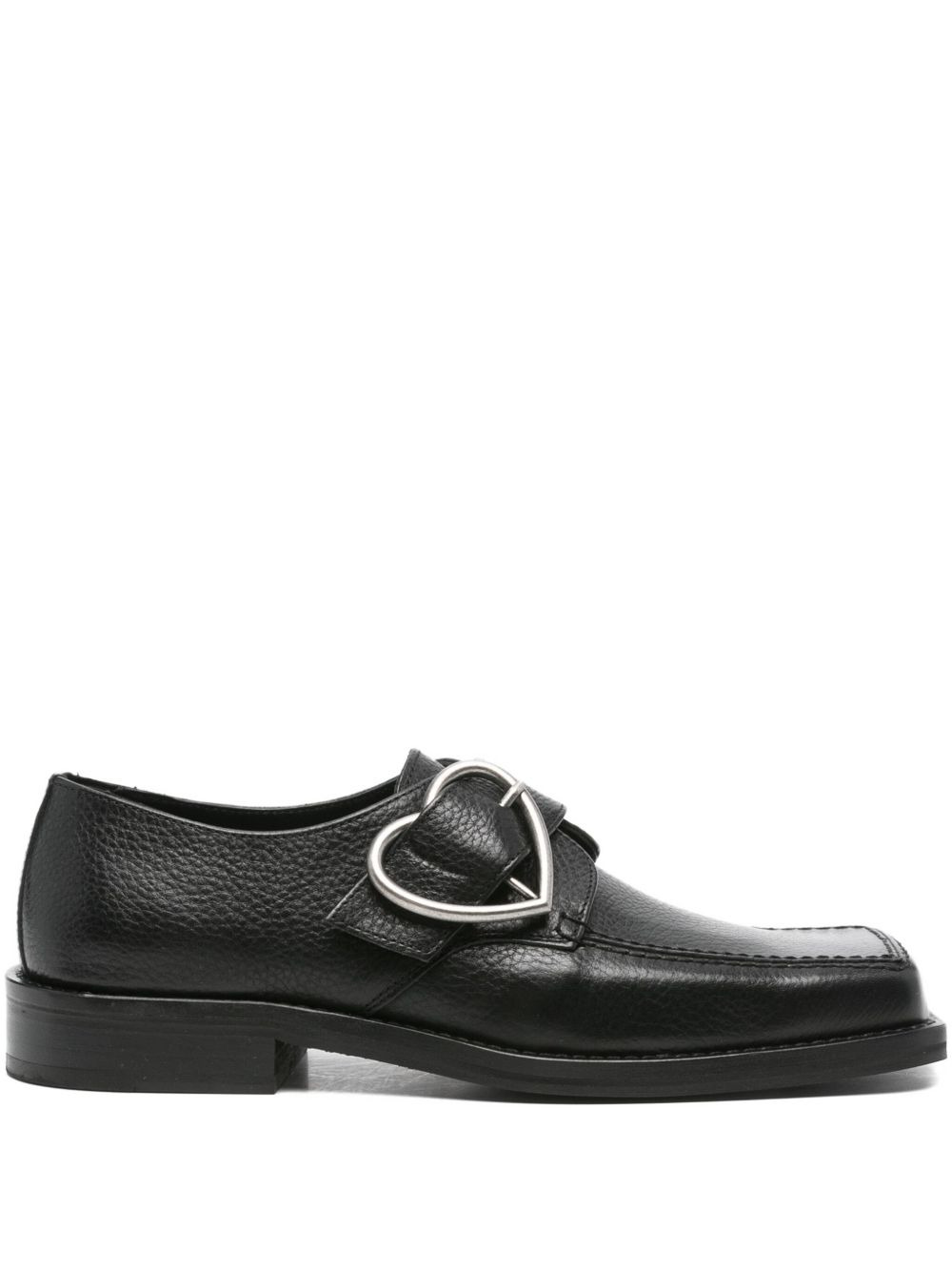 square-toe buckle loafers - 1