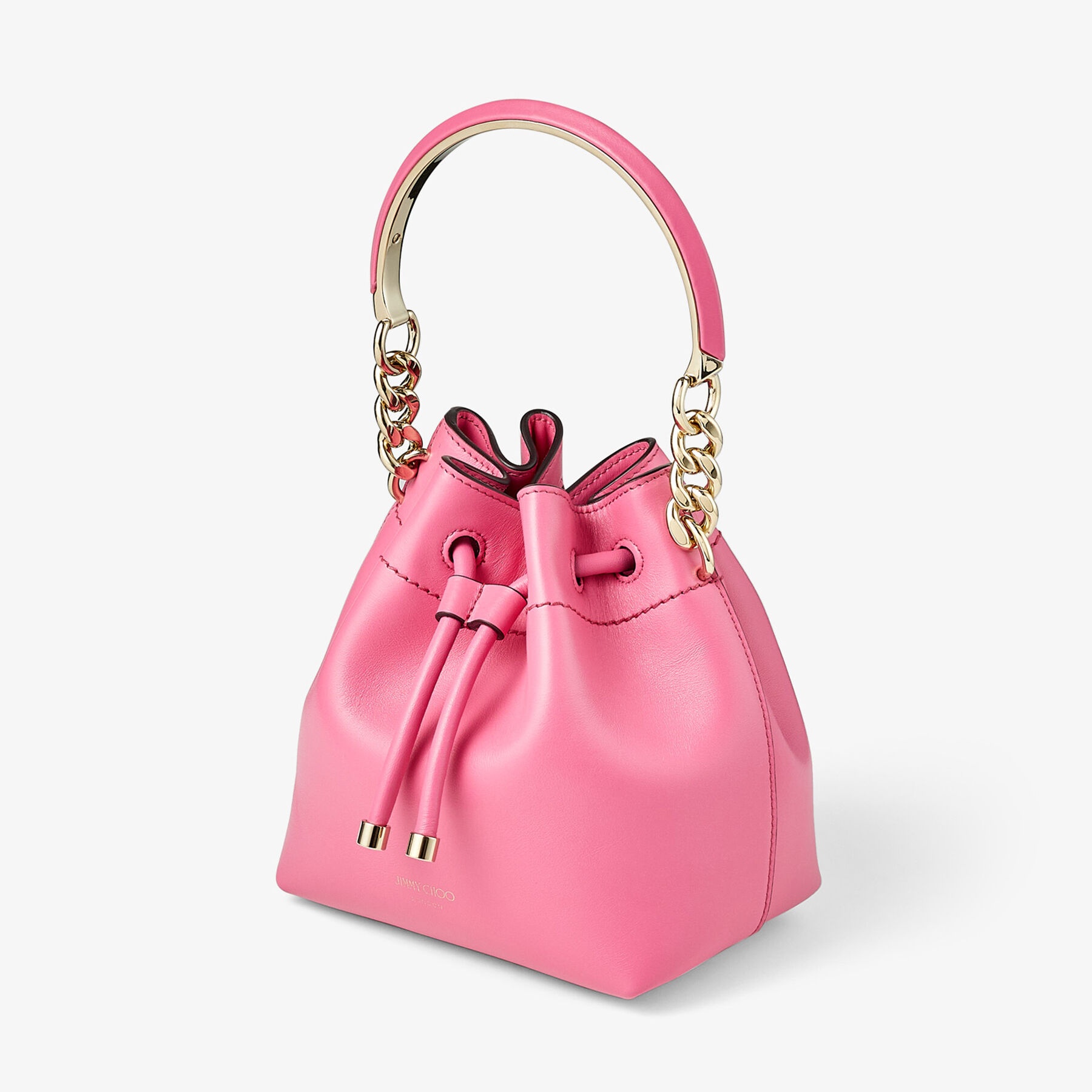 Bon Bon Bucket S
Candy Pink Leather Bucket Bag with Light Gold Hardware - 5