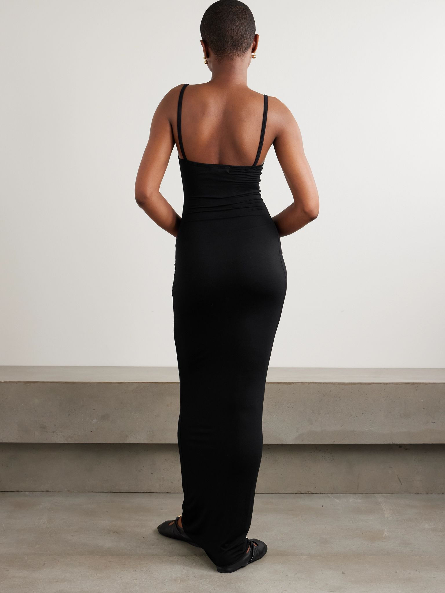 Josie stretch-modal jersey maxi dress Black - 3