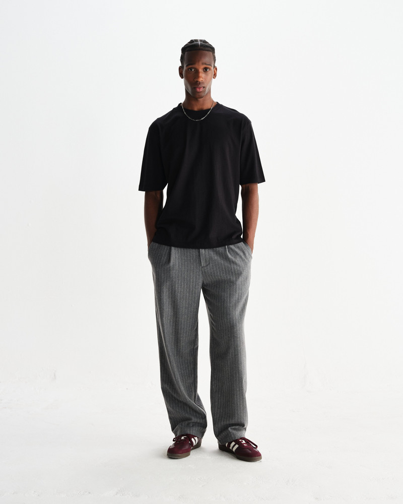 Malham - Charcoal Grey Pinstripe Wool Trousers 3