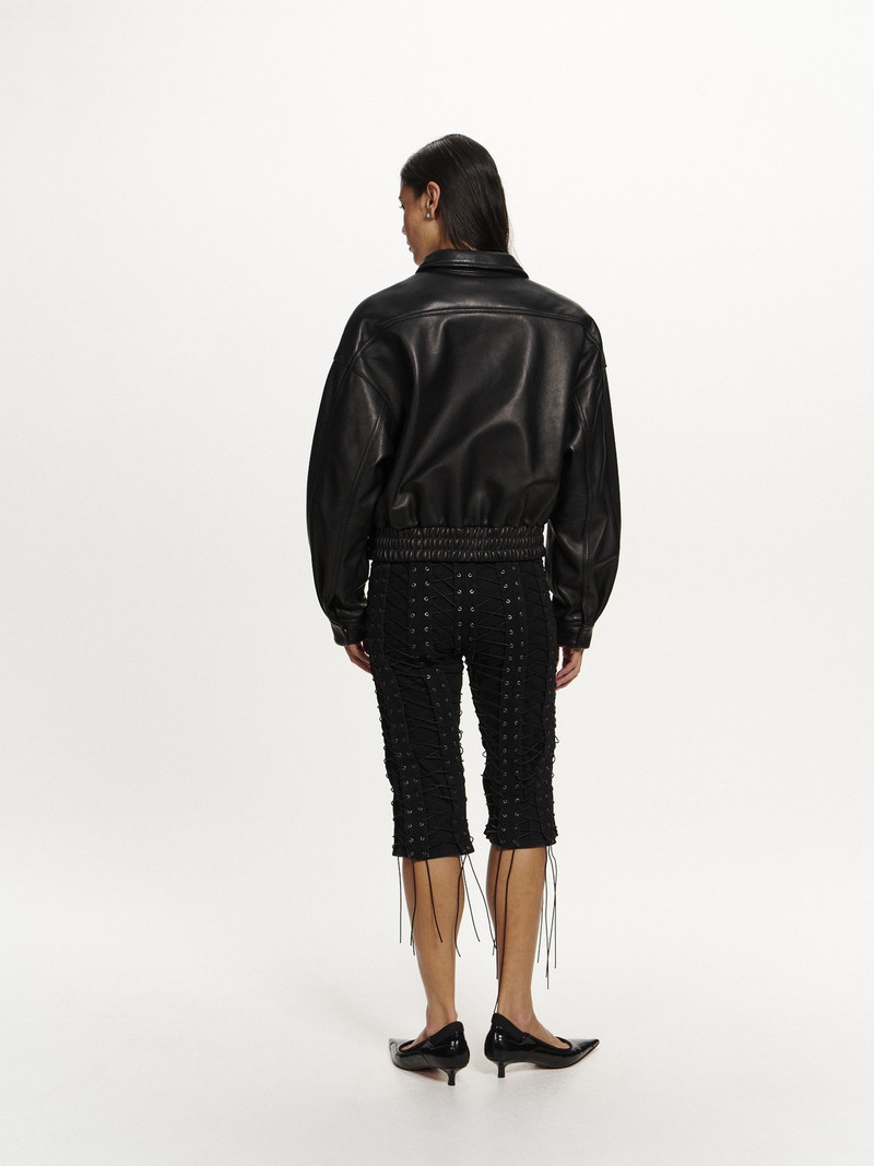 WOMENS LEATHER BOMBER JACKET 8