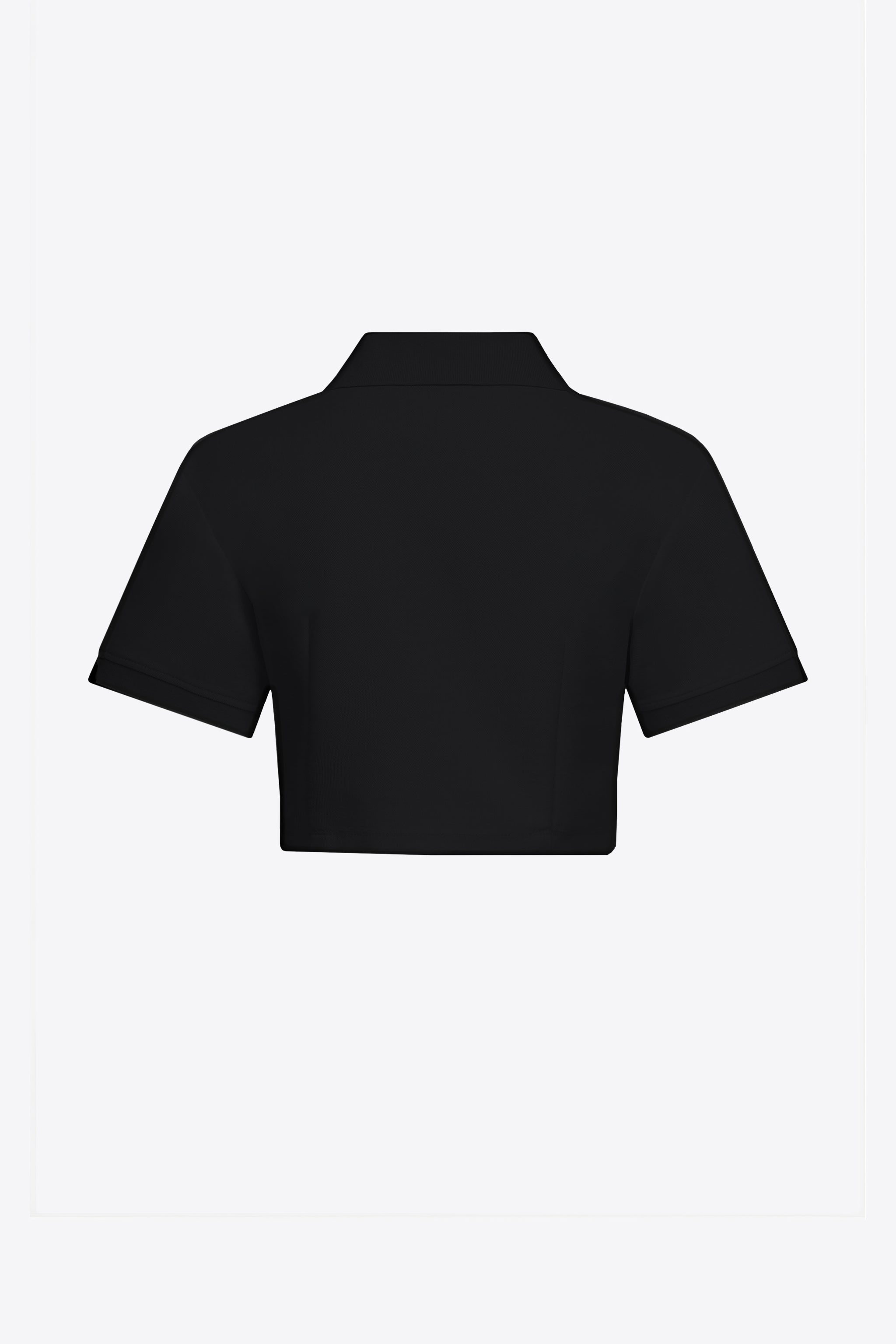 CRYSTAL HEART CUTOUT CROPPED POLO - 2
